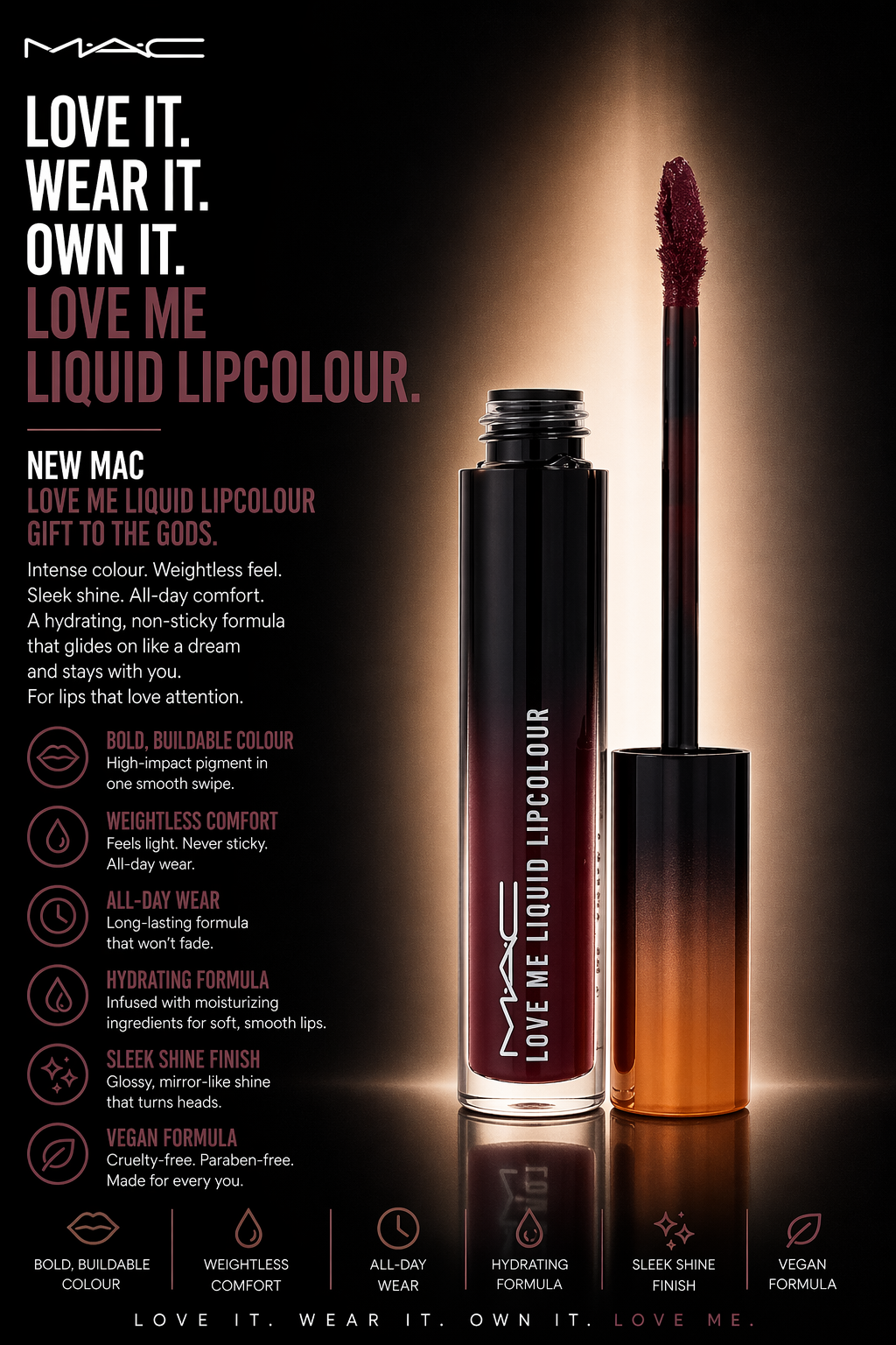 Mac women Love Me Liquid Lipcolour - Gift To The Gods 3g/0.1oz