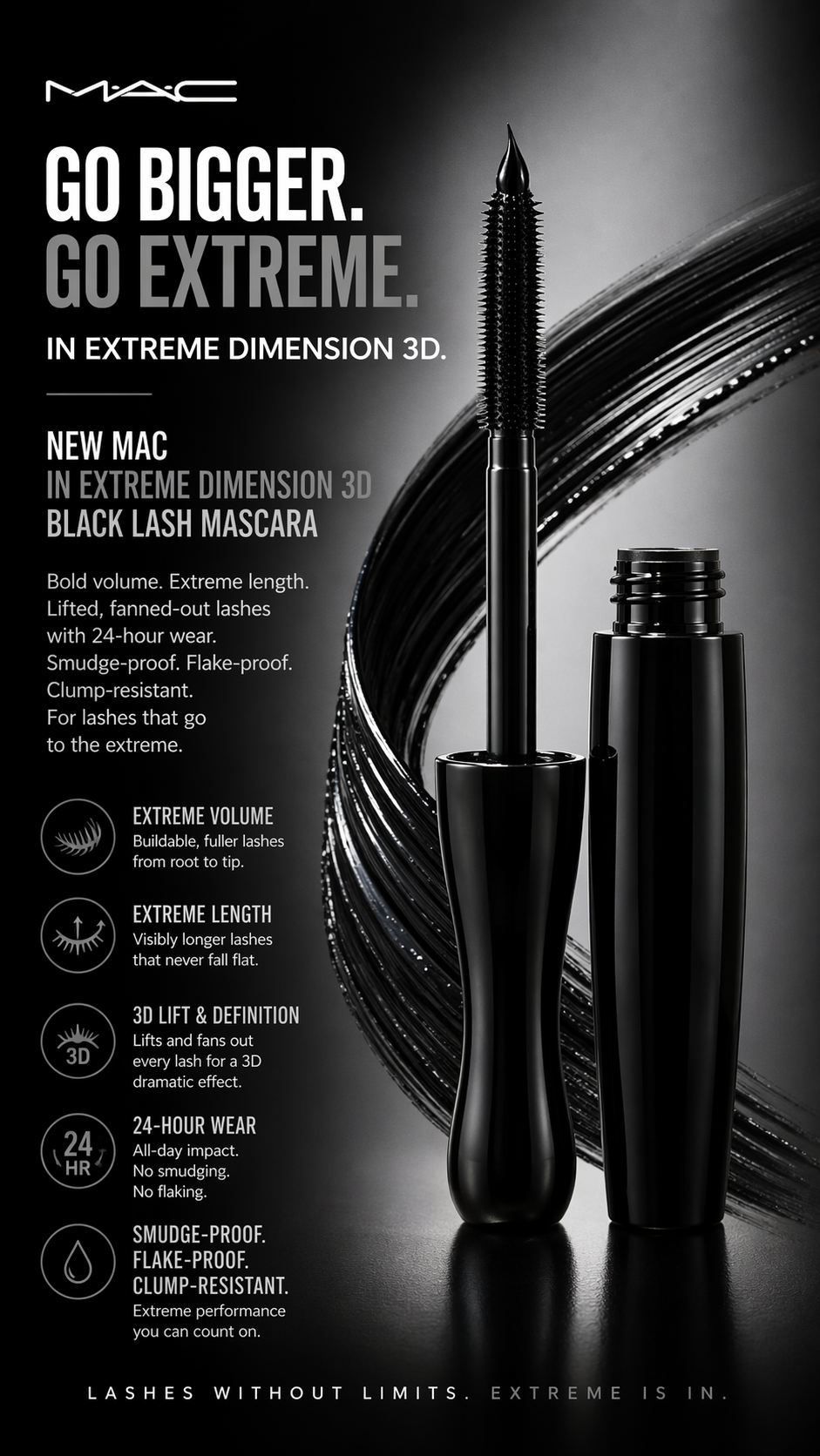 Mac women In Extreme Dimension 3d Black Lash Mascara # 3d Black 12g/0.42oz
