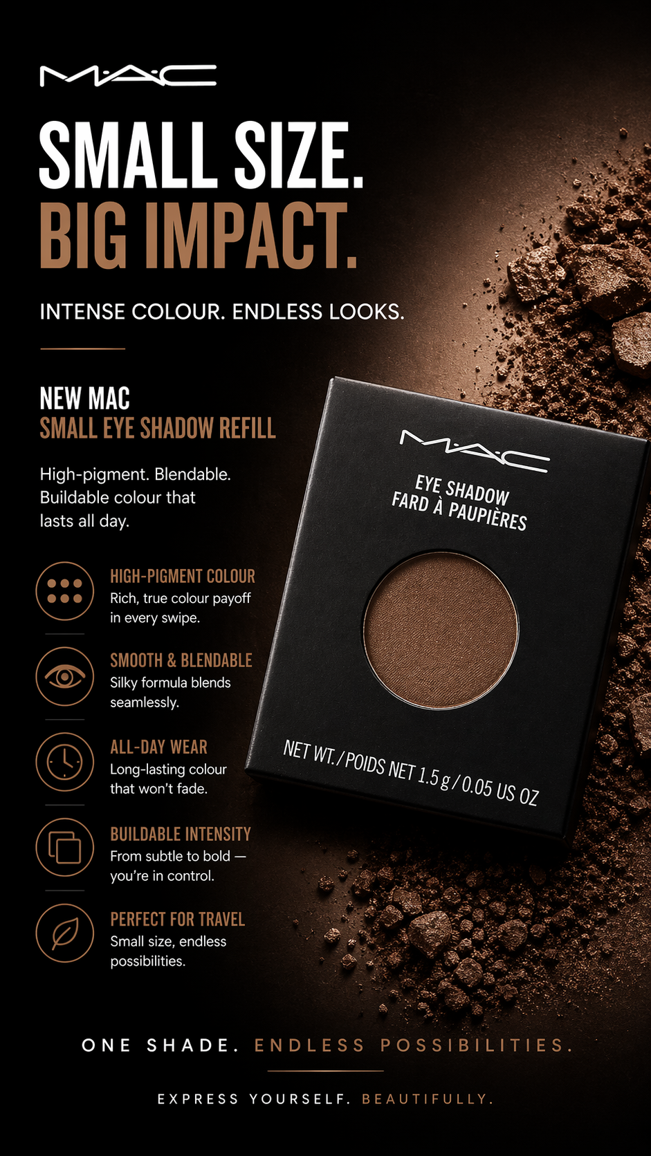 MAC Eye Shadow Refill Small Eye Shadow Refill Pan Soba 1.5g/0.05oz women