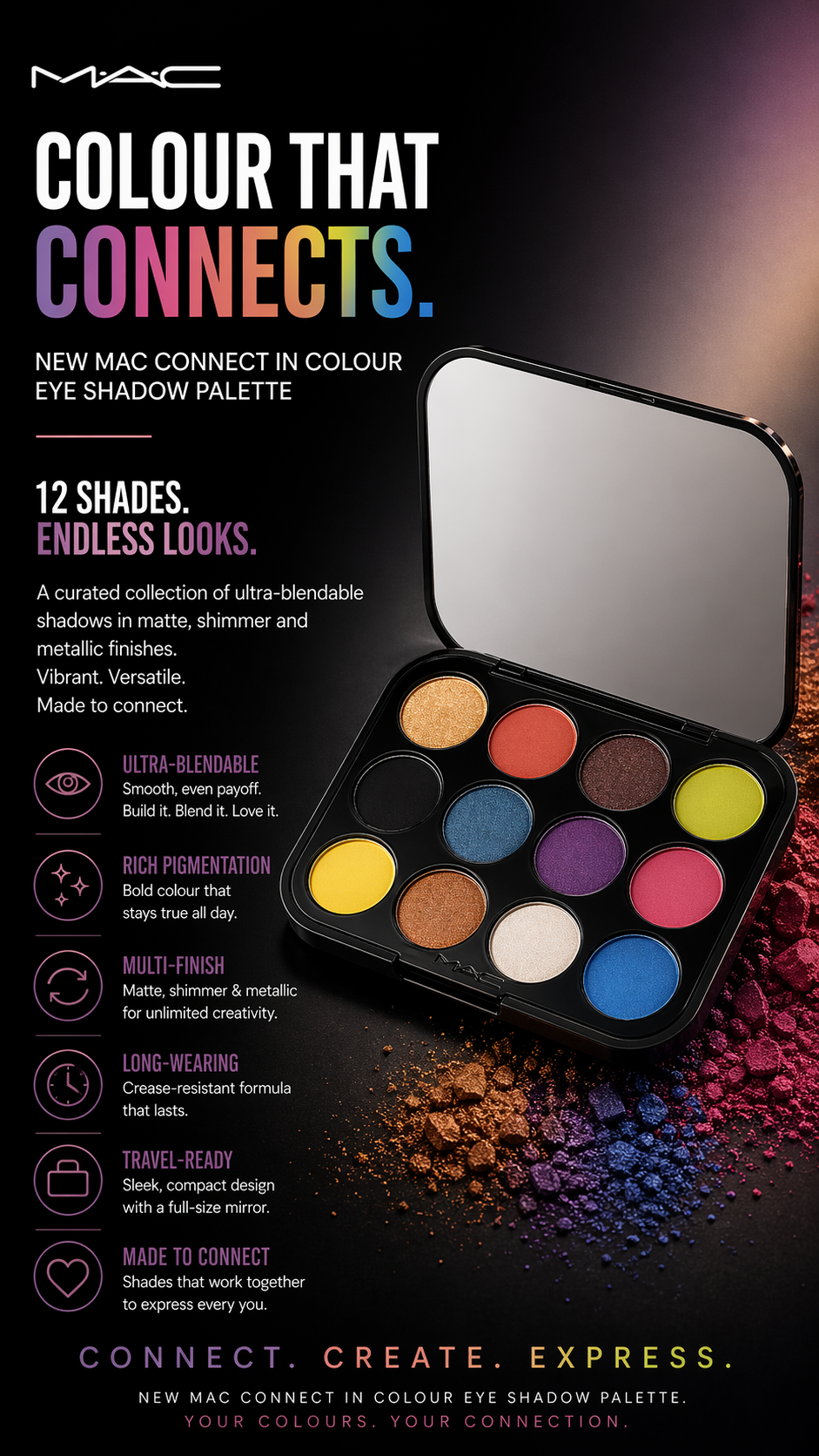 Mac women Connect In Colour Eye Shadow Palette X12 # Hi-Fi Colour 12,2g/0.43oz