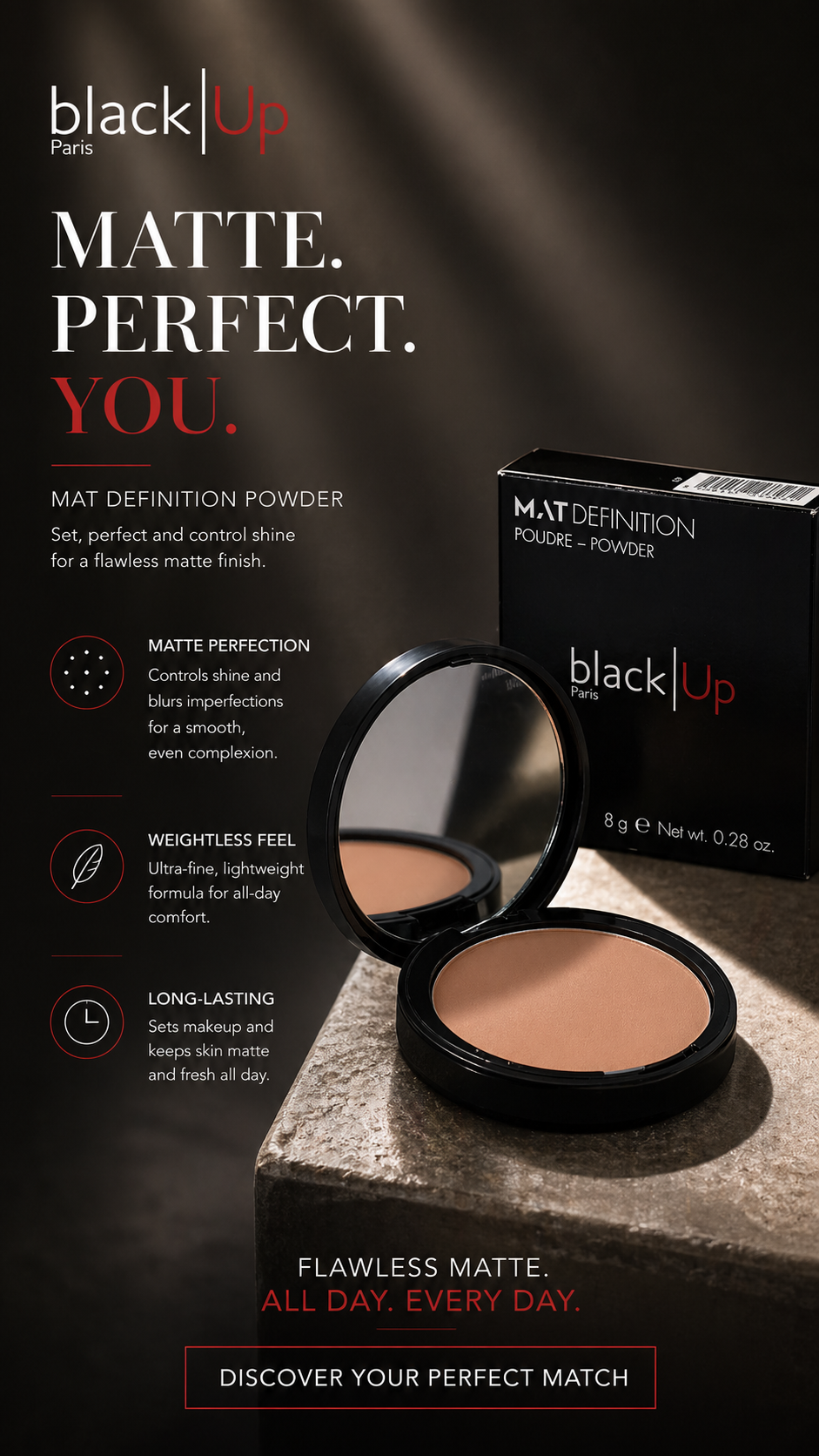Black Up Women Mat Definition Powder 8g/0.28oz