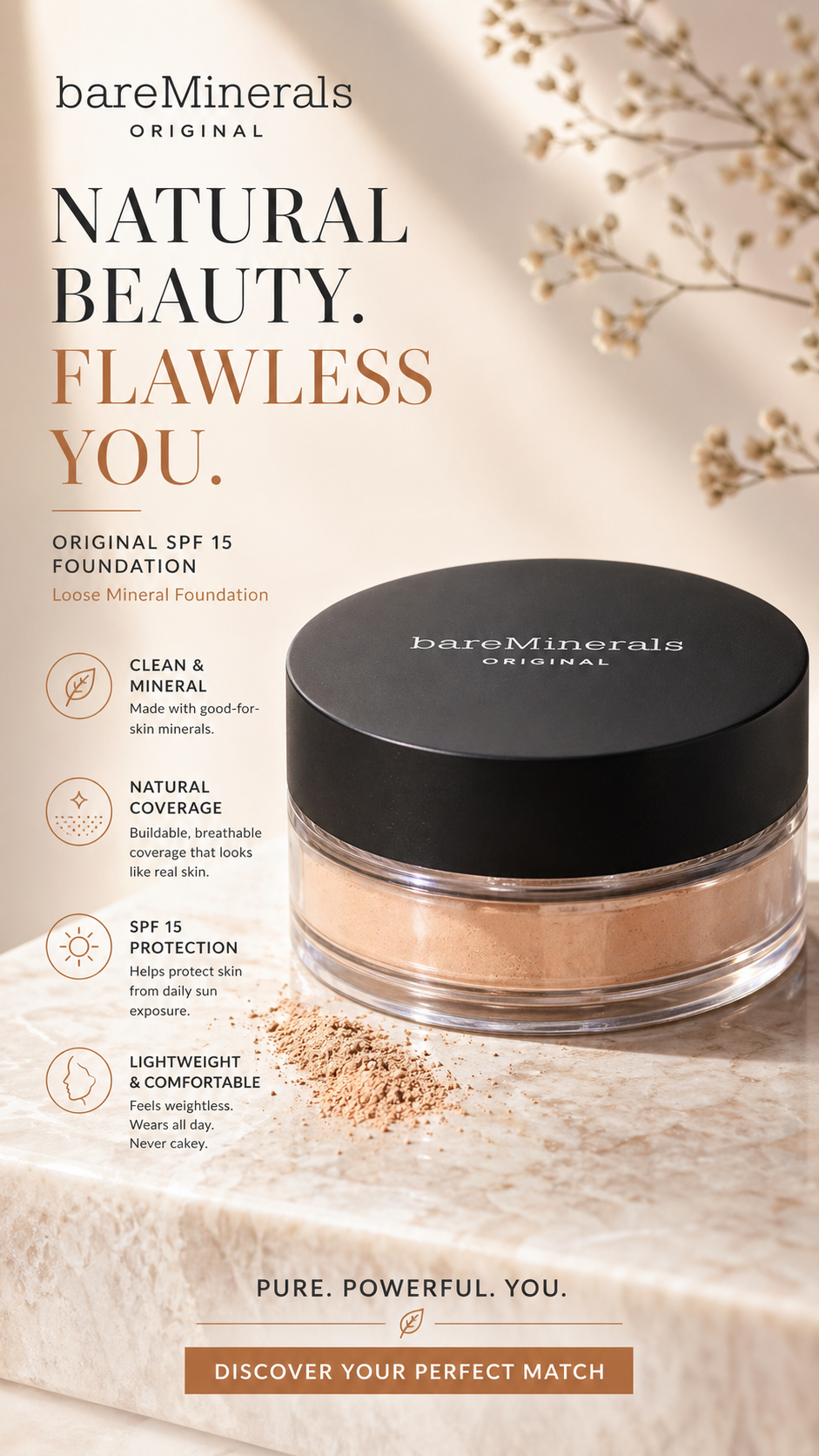 Bareminerals Women Bareminerals Original Spf 15 Foundation - #Tan 19 -8g/0.28oz - W