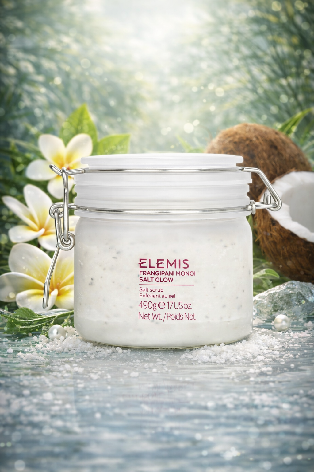 Elemis women Frangipani Monoi Salt Glow Salt Scrub Exfoliant 490g/17oz