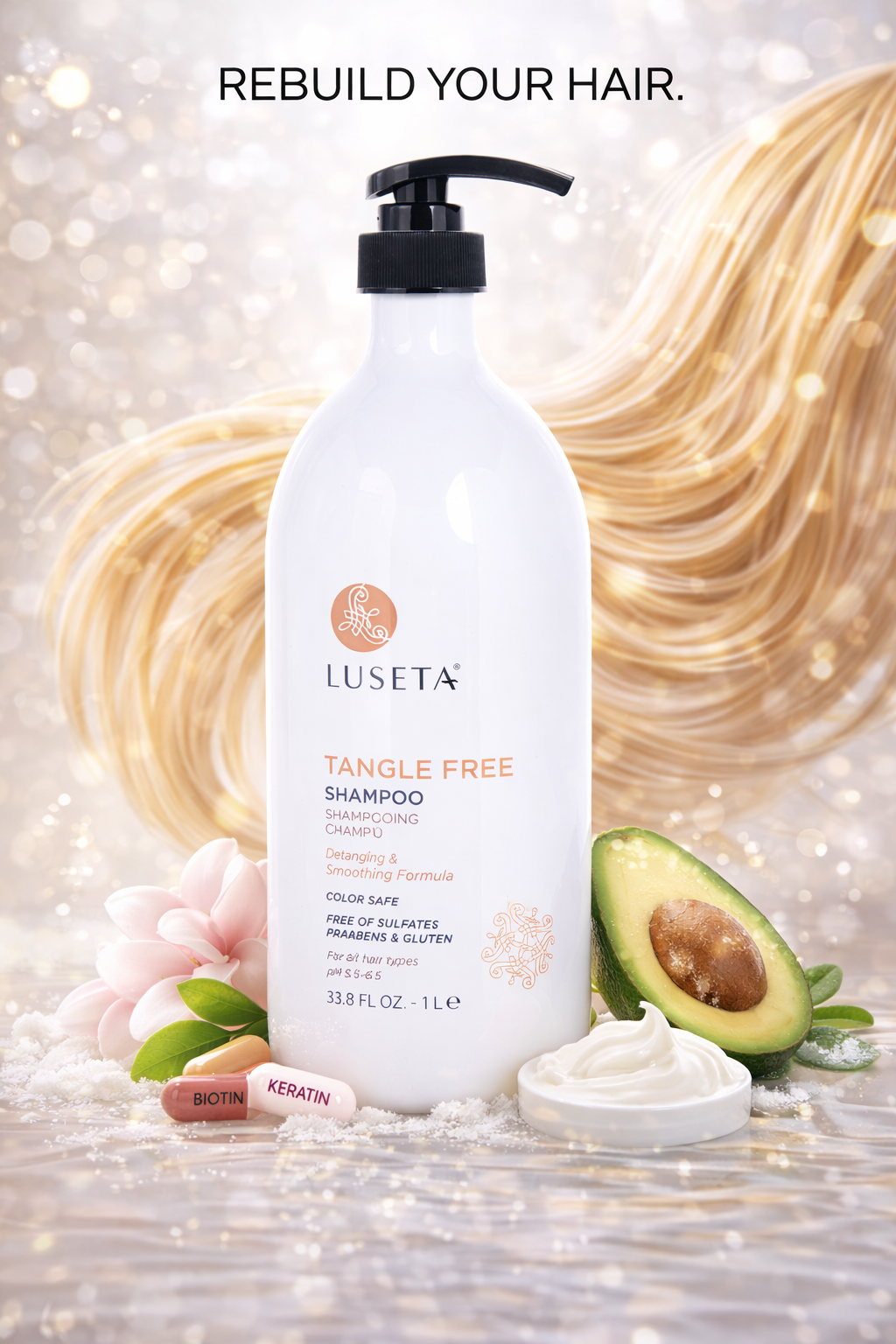 Luseta women Tangle Free Argan Oil Shampoo 33.8 oz