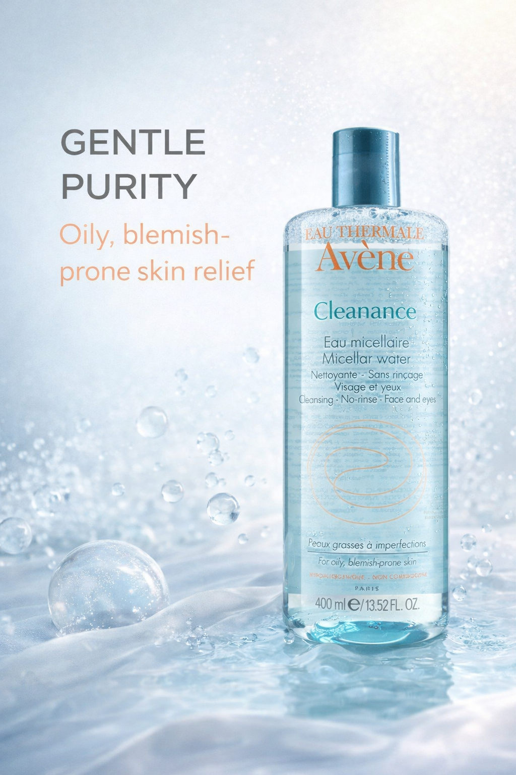 Avene women Cleanance Micellar Water (For Face & Eyes) - For Oily, Blemish-Prone Skin 400ml/13.52oz
