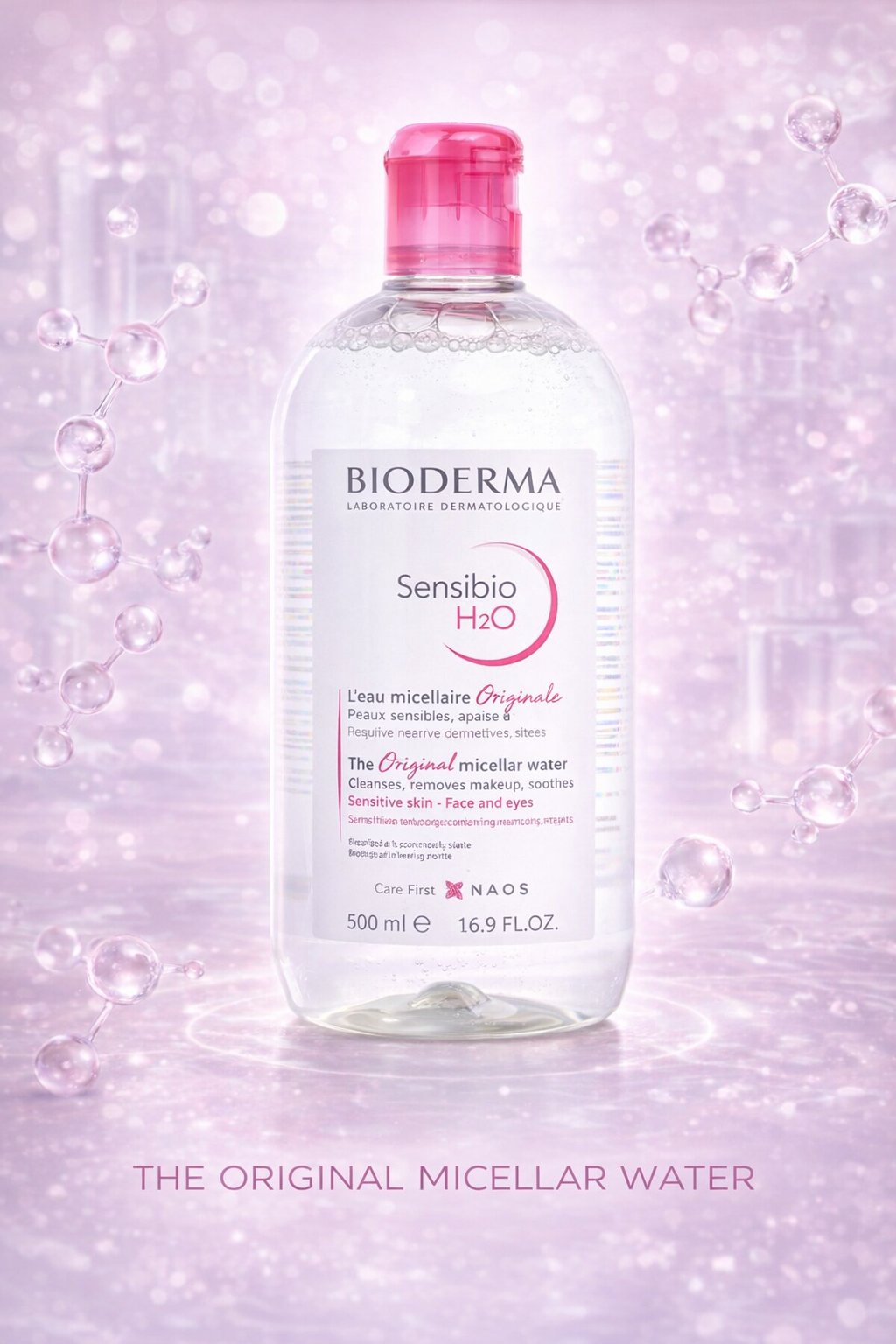 Bioderma women Sensibio H2o Micelle Solution With Pump (For Sensitive Skin) 500ml/16.7oz