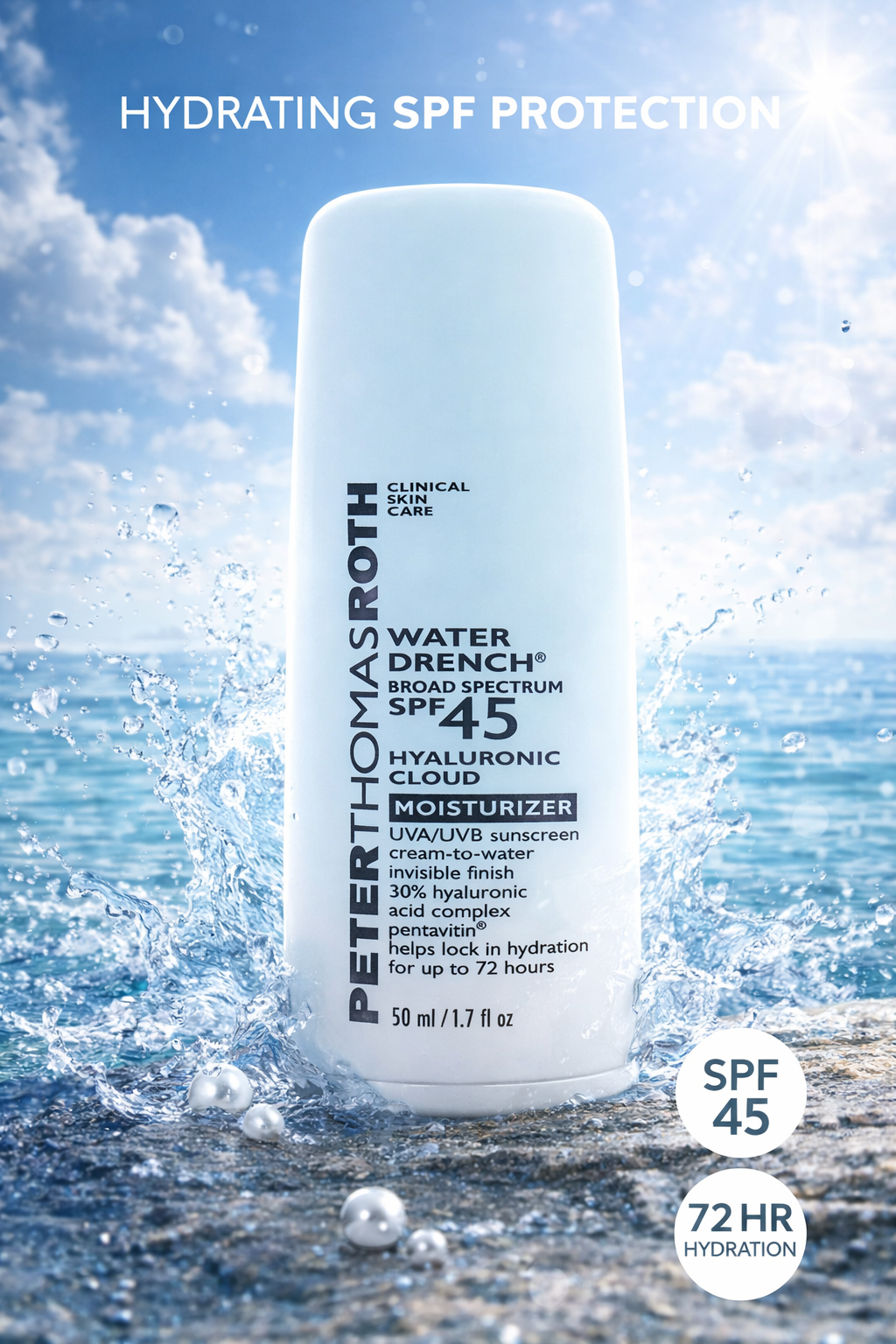 Peter Thomas Roth women Water Drench Broad Spectrum Spf 45 Hyaluronic Cloud Moisturizer 50ml/1.7oz