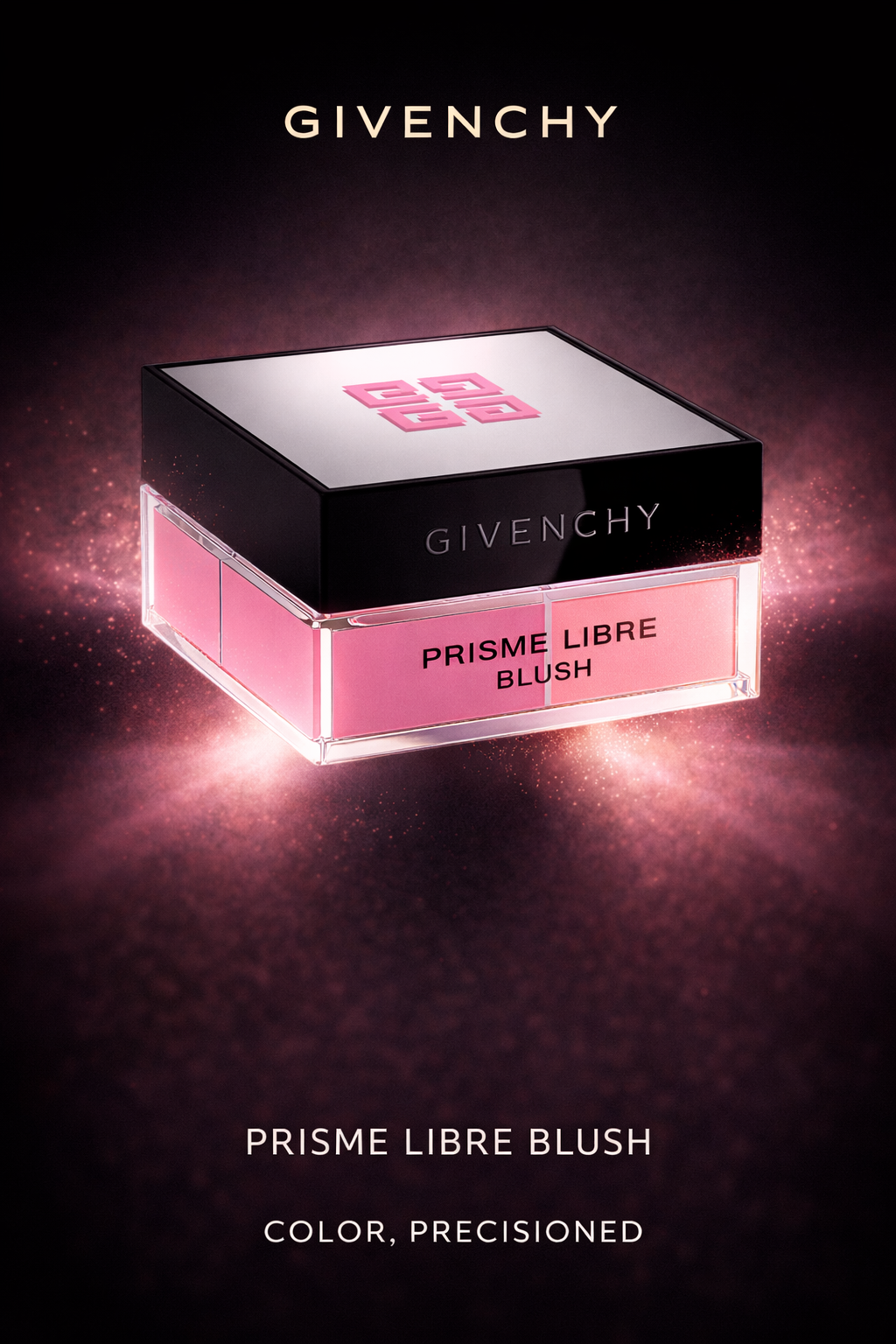 Givenchy Women Prisme Libre Blush 4 Color Loose Powder Blush # N02 Taffetas Rose (Bright Pink) 4x1.12g/0.15oz