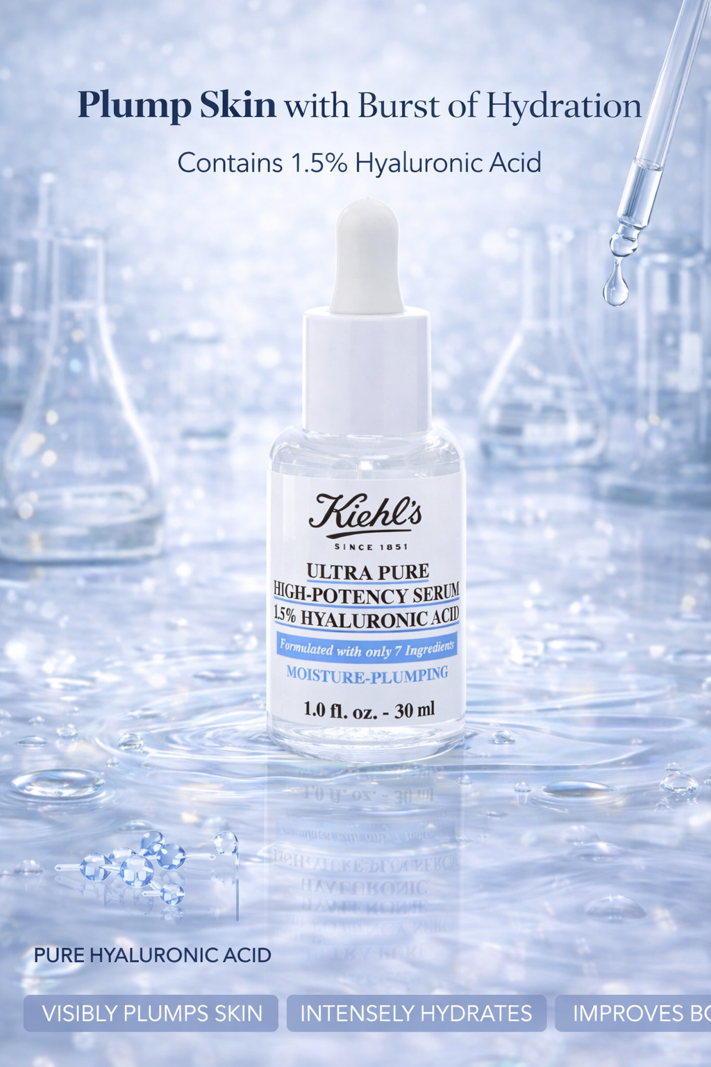 Kiehl's women Ultra Pure High-Potency Serum 1.5% Hyaluronic Acid 30ml/1oz