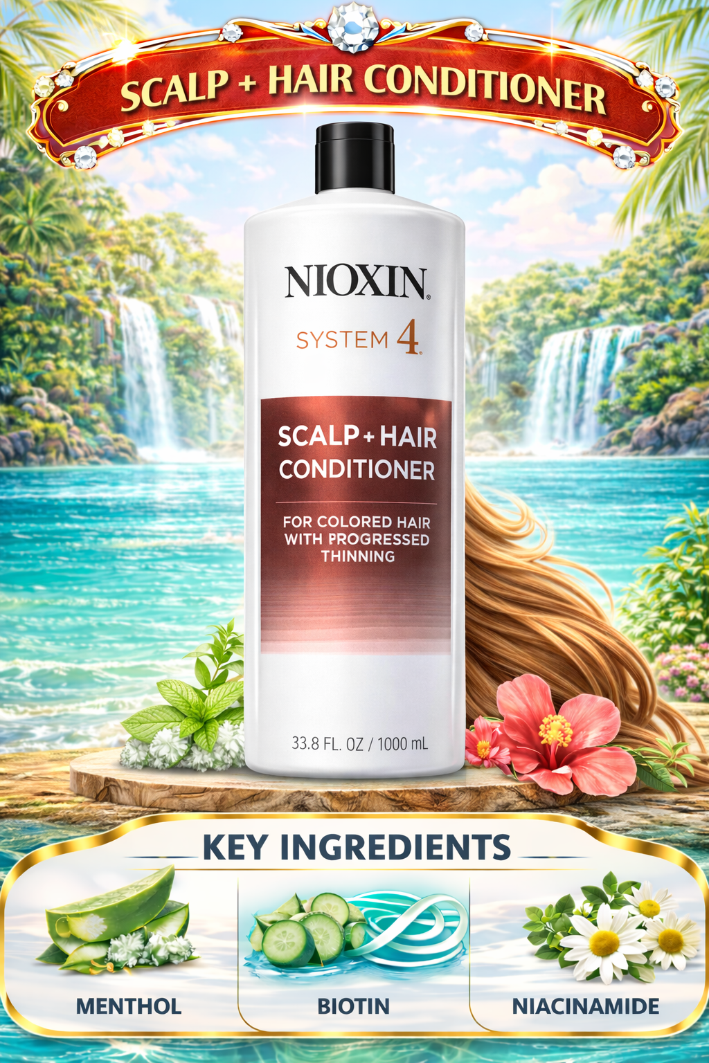 Nioxin System 4 Scalp + Hair Conditioner (Packaging May Vary) 33.8 oz