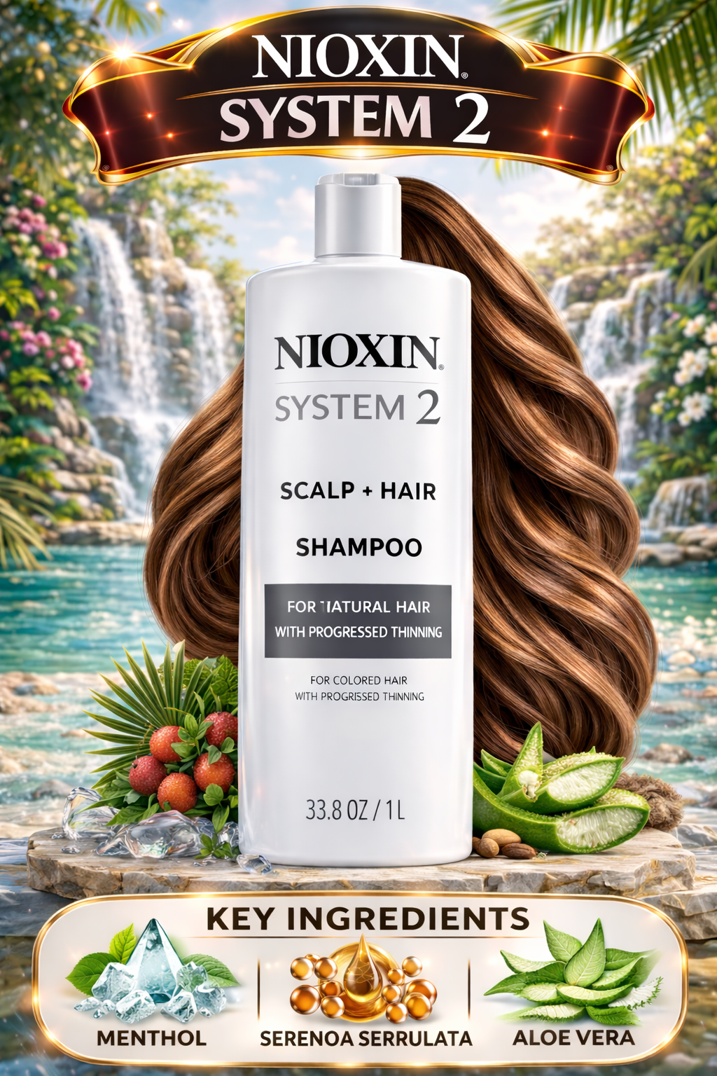 Nioxin System 2 Scalp + Hair Shampoo (Packaging May Vary) 33.8 oz
