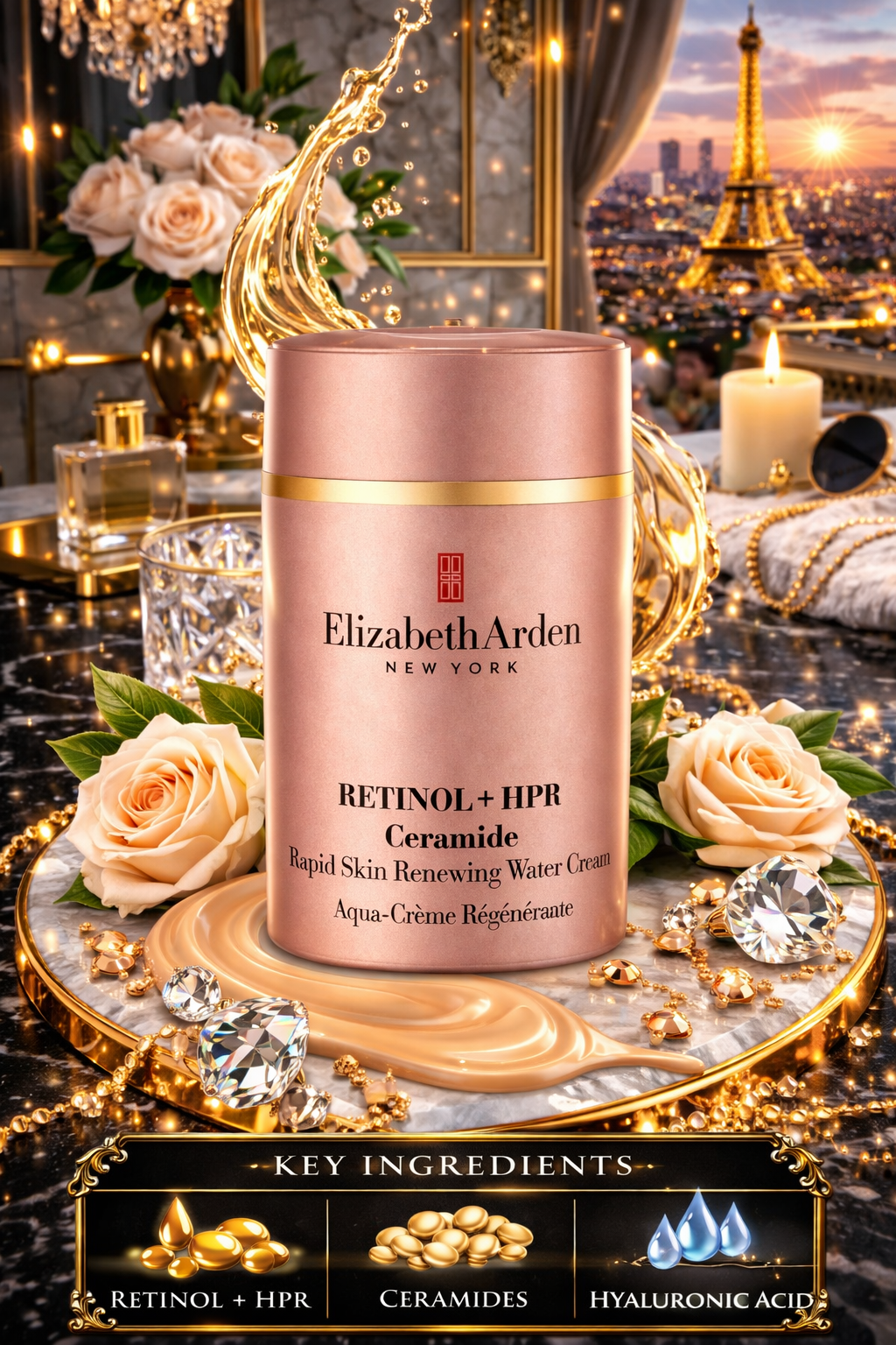 Elizabeth Arden women Retinol + Hpr Ceramide Rapid Skin Renewing Water Cream 50ml/1.7oz