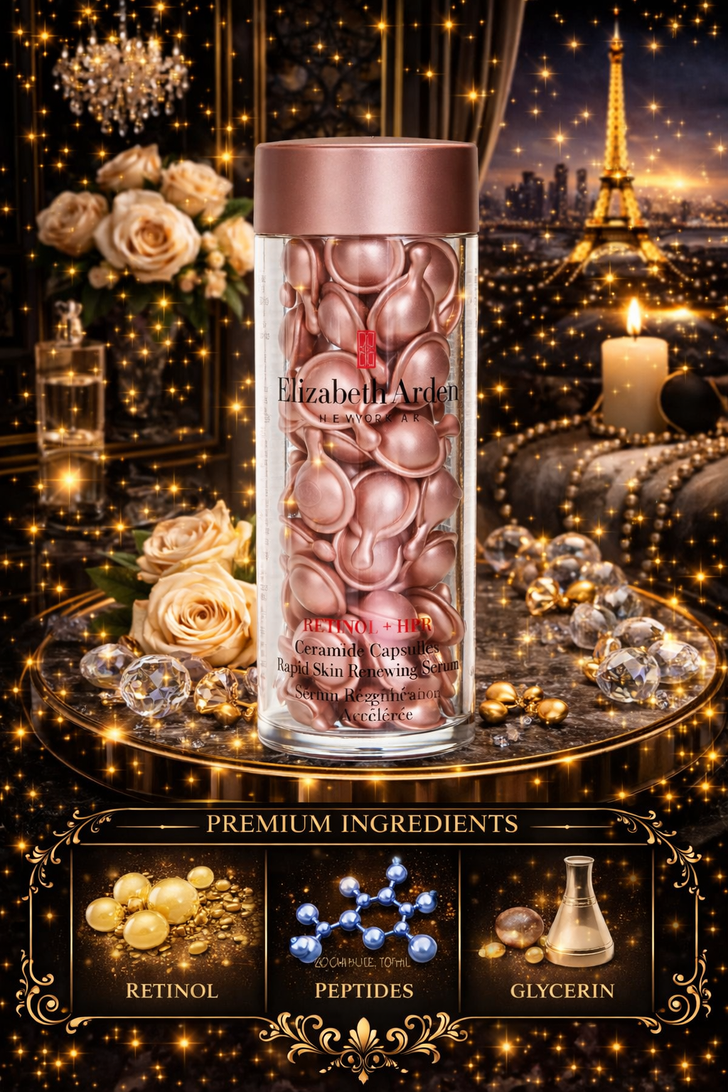 Elizabeth Arden women Retinol + Hpr Ceramide Capsules Rapid Skin Renewing Serum 60caps