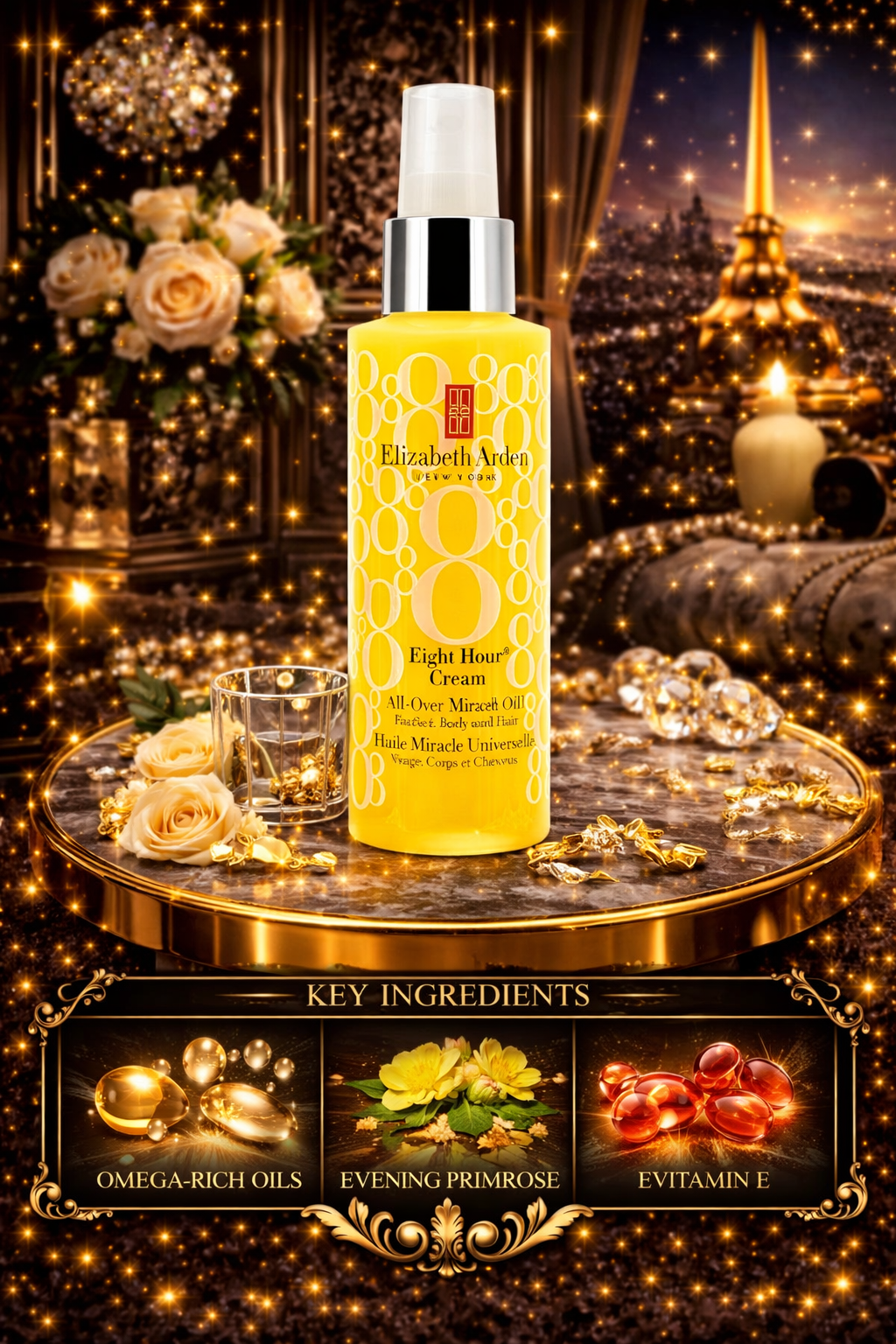 Elizabeth Arden women Eight Hour Cream All-Over Miracle Oil - For Face, Body & Hair 100ml/3.4oz