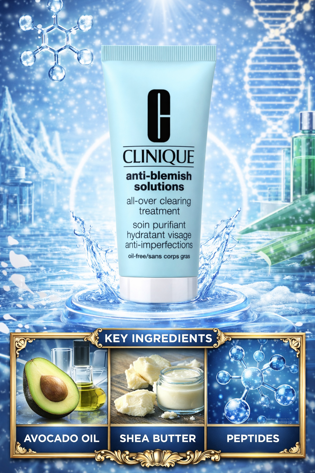 Clinique women Anti-Blemish Solutions All-Over Clearing Treatment--( Oil-Free ) 50ml/1.7oz