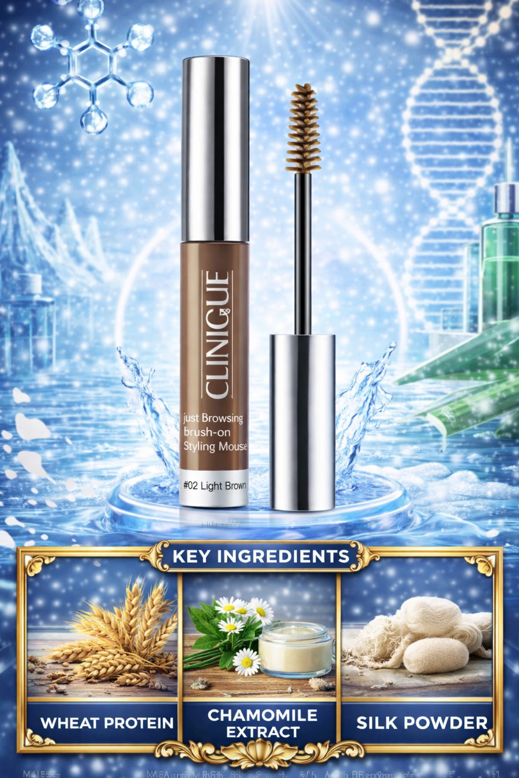 Clinique Just Browsing Brush On Styling Mousse #02 Light Brown 2ml/0.07oz