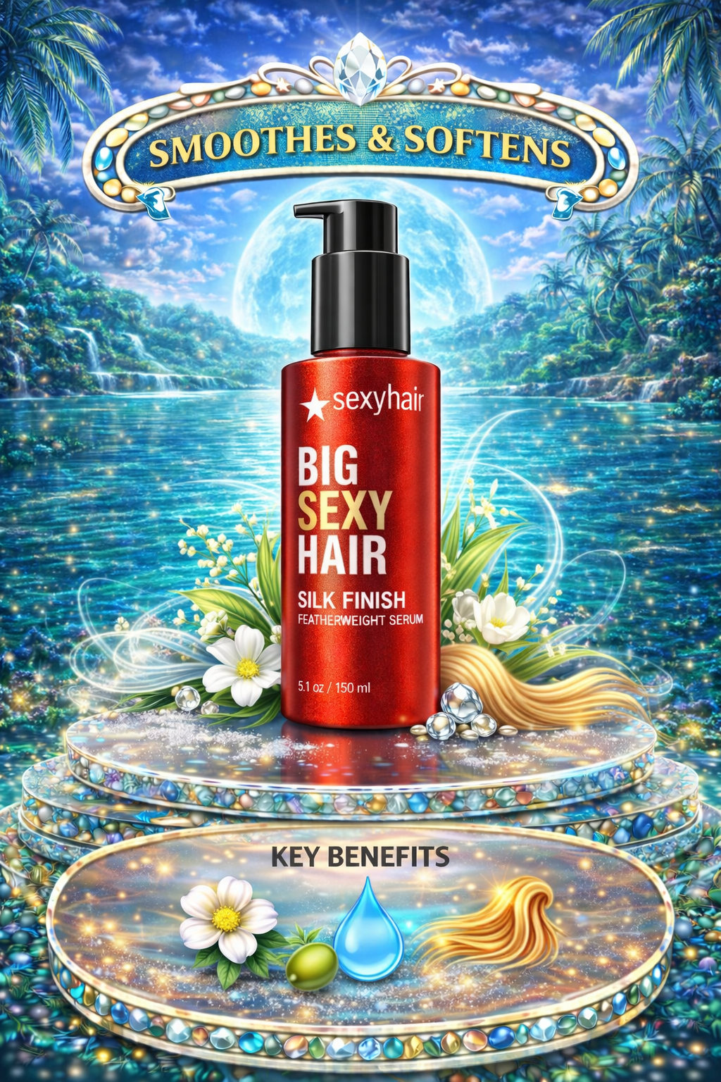Sexy Hair Big Sexy Hair Silk Finish Featherweight Serum 5.1 oz