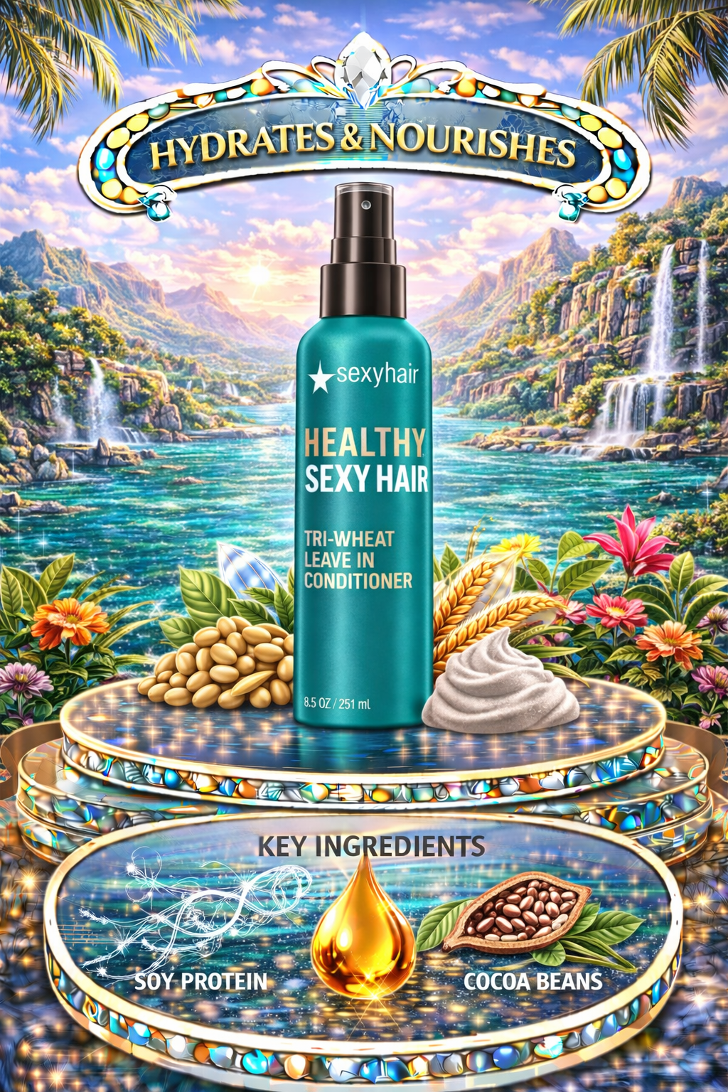 Sexy Hair Healthy Sexy Hair Tri-Wheat Leave-In Conditioner 8.5 oz