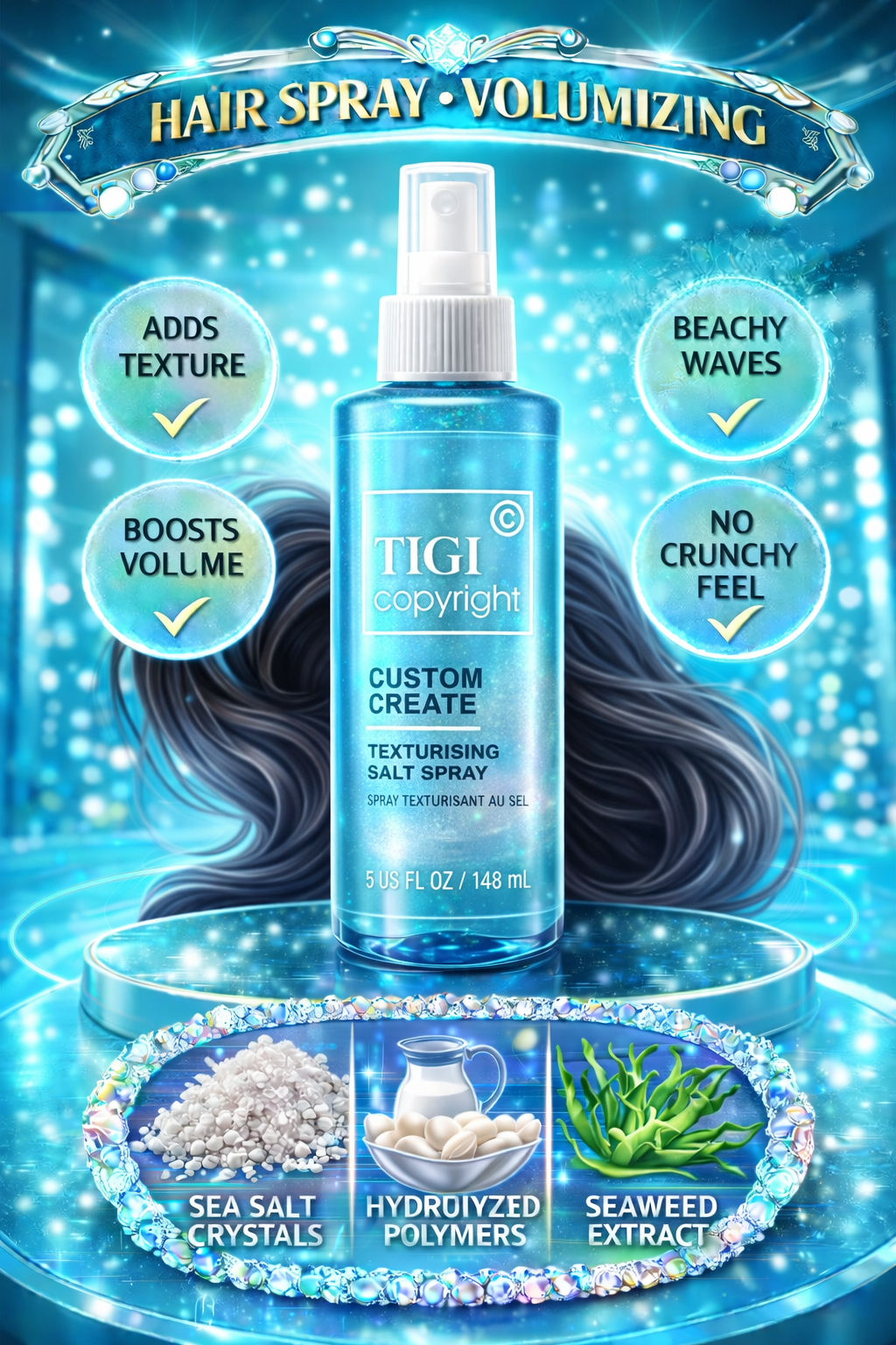 Tigi Copyright Custom Create Texturising Salt Spray 5 oz