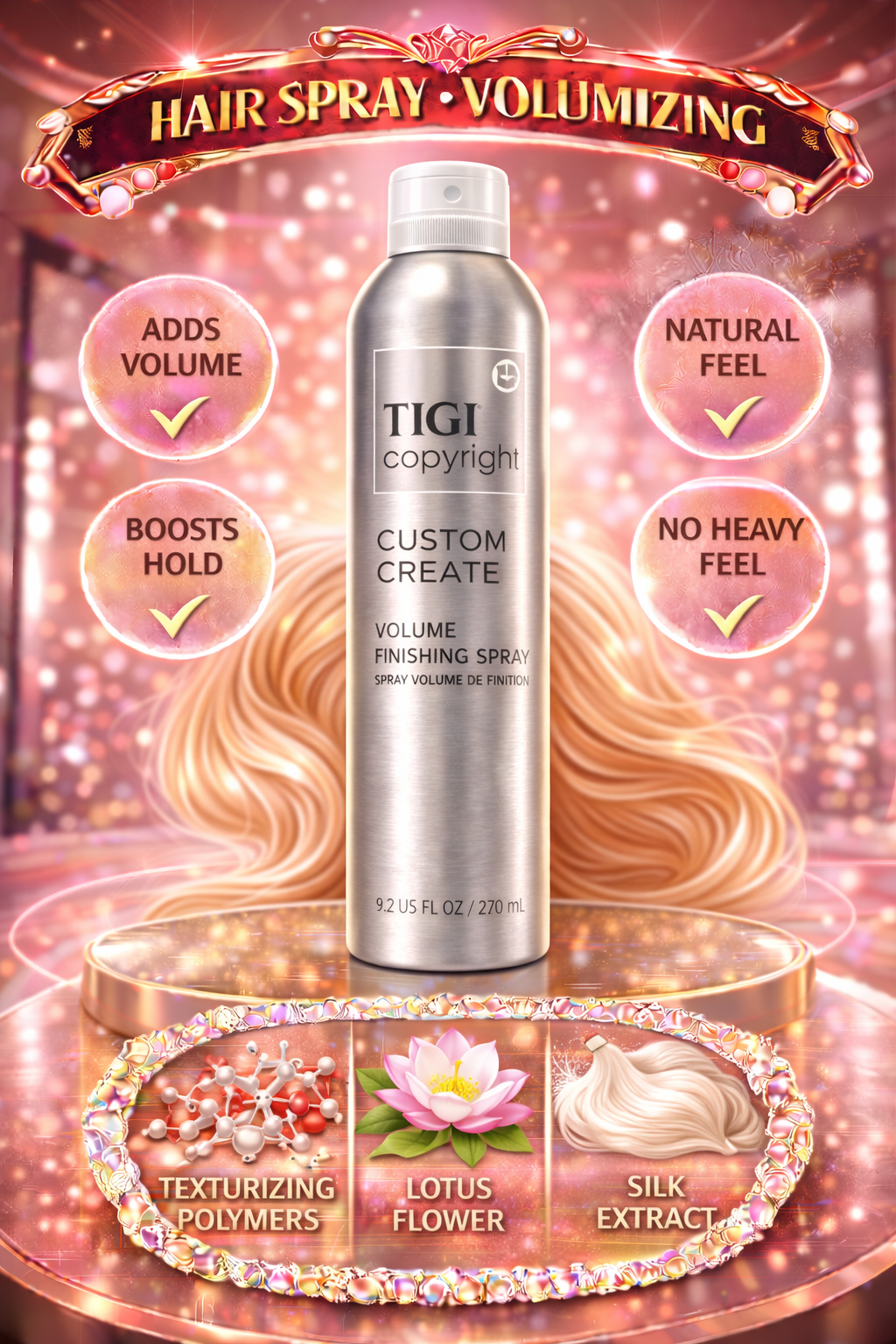 Tigi Copyright Custom Create Volume Finishing Spray 9.2 oz