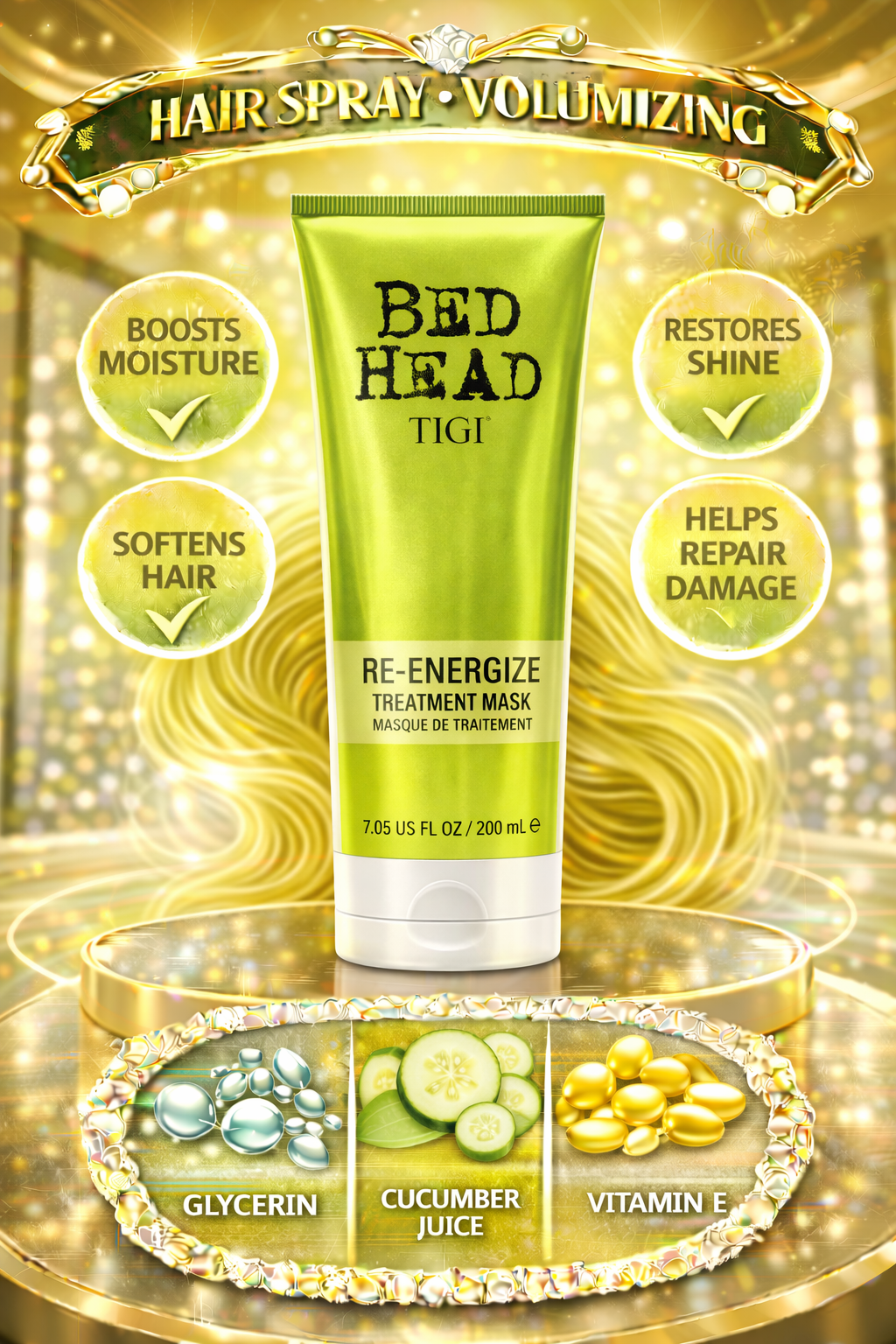 Bed Head Anti+Dotes Re-Energize Treatment Mask 7.05 oz