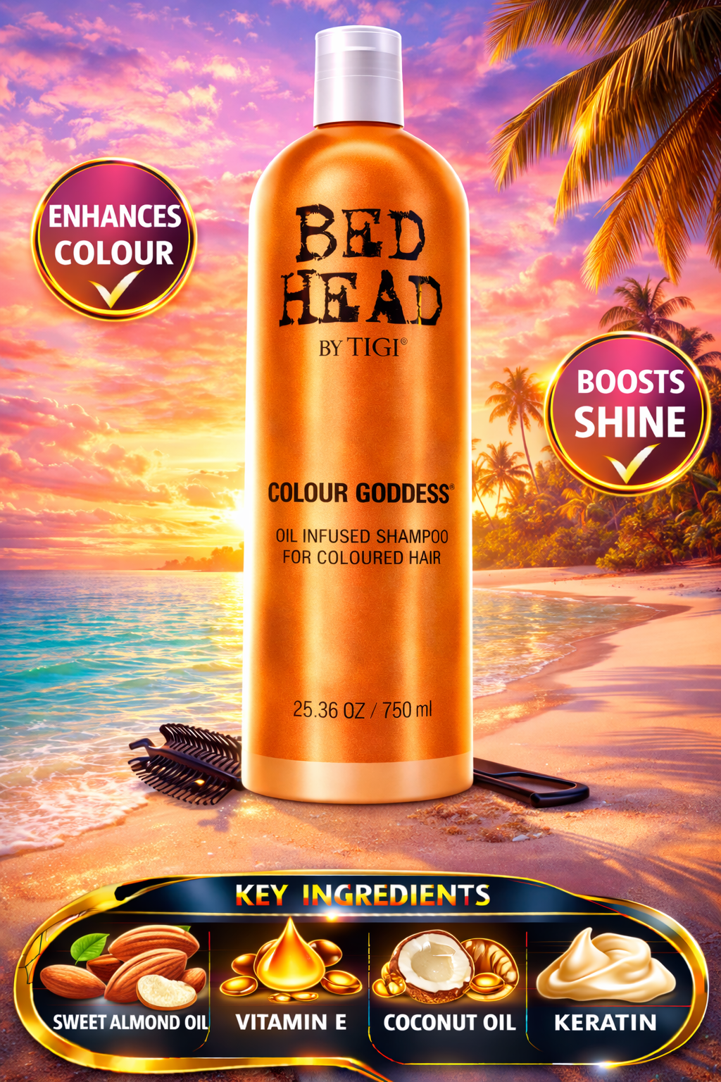 Bed Head Colour Goddess Oil Infused Shampoo For Coloured Hair 25.36 oz