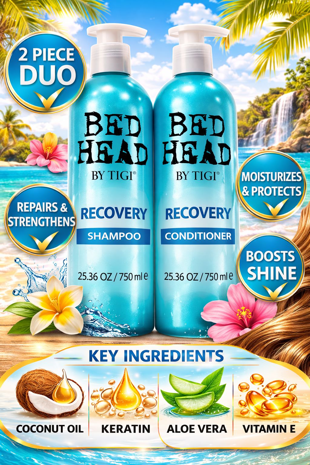 Bed Head 2 Piece Recovery Tween Duo With Conditioner & Shampoo 25.36 oz Each