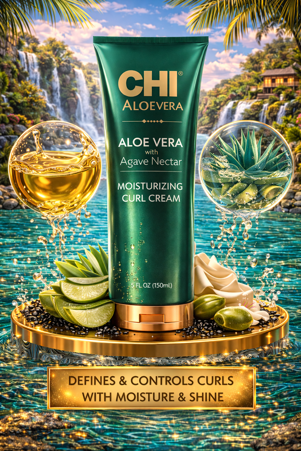 Chi Aloe Vera With Agave Nectar Moisturizing Curl Cream 5 oz