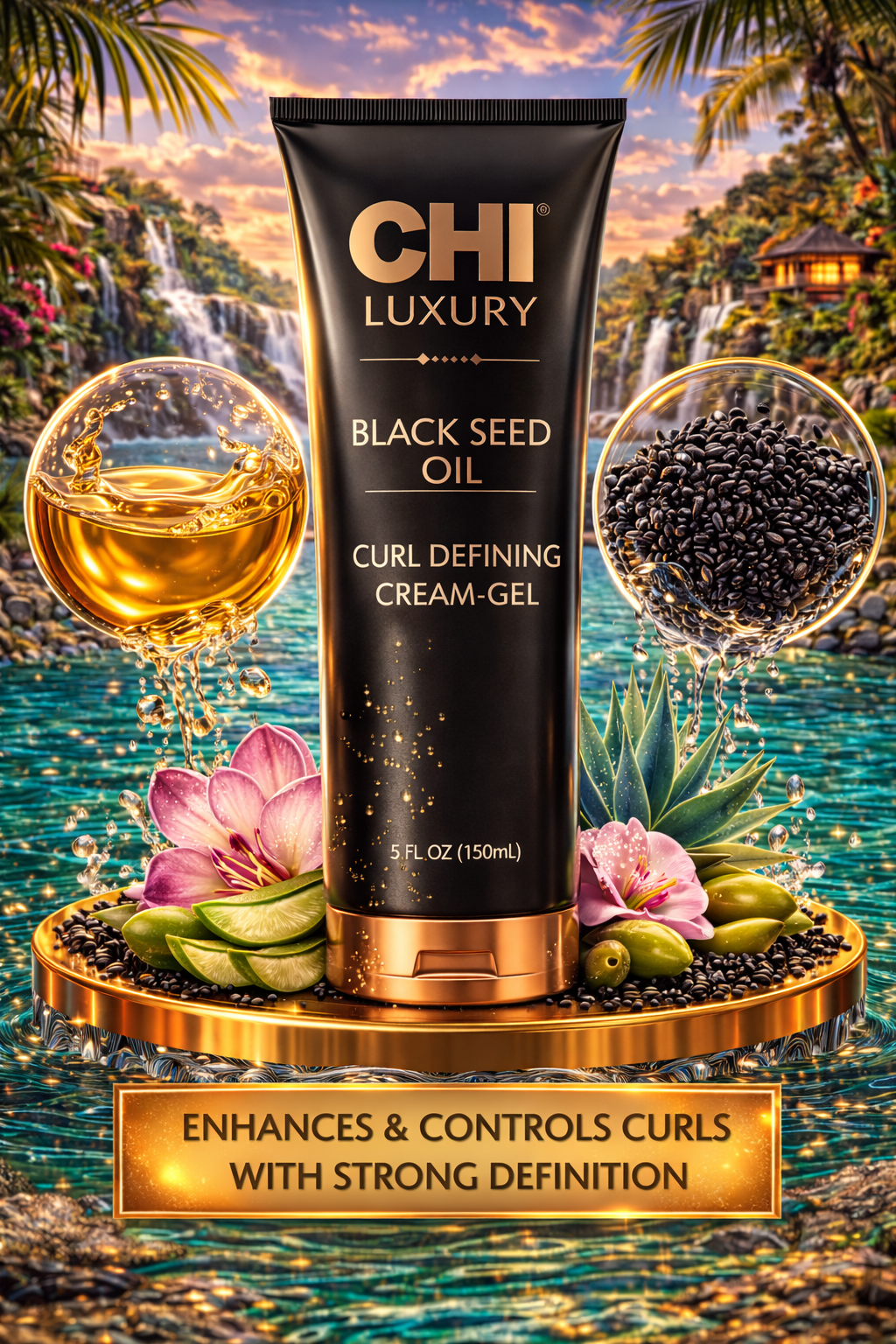 Chi Luxury Black Seed Oil Curl Defining Cream-Gel 5 oz