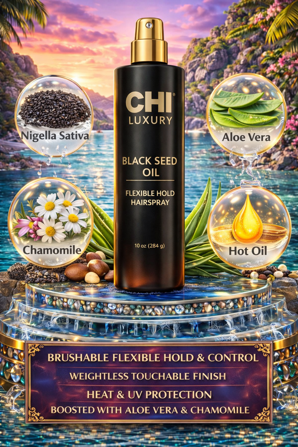 Chi Luxury Black Seed Oil Flexible Hold Hairspray 10 oz