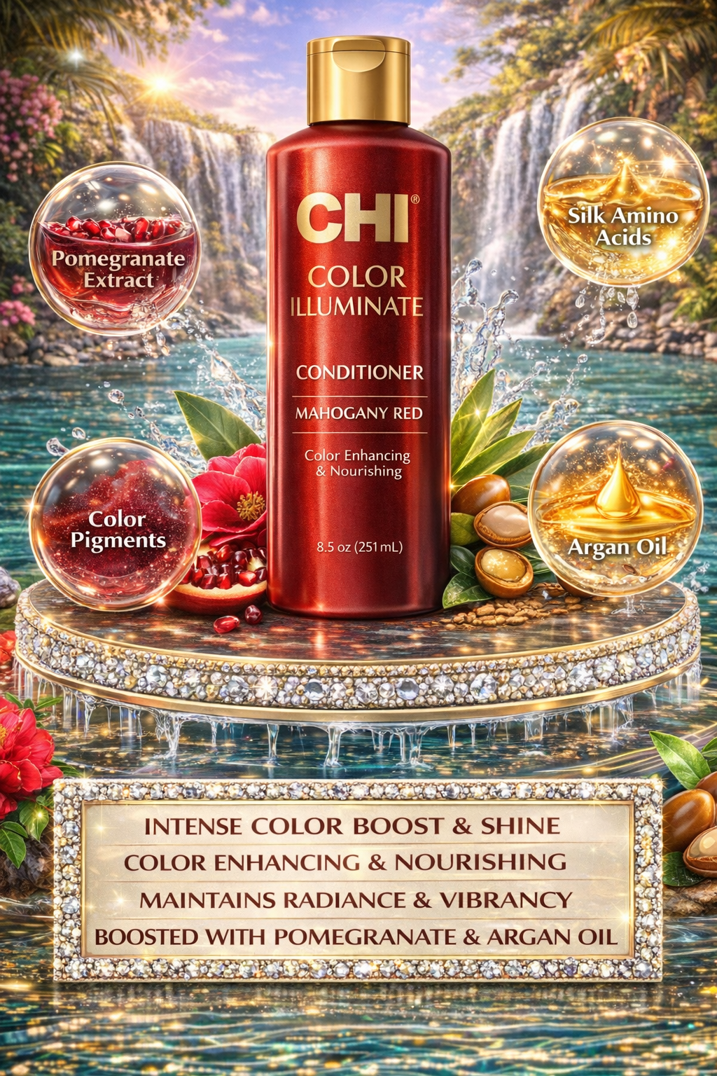 Chi Color Illuminate Conditioner - Mahogany Red 8.5 oz