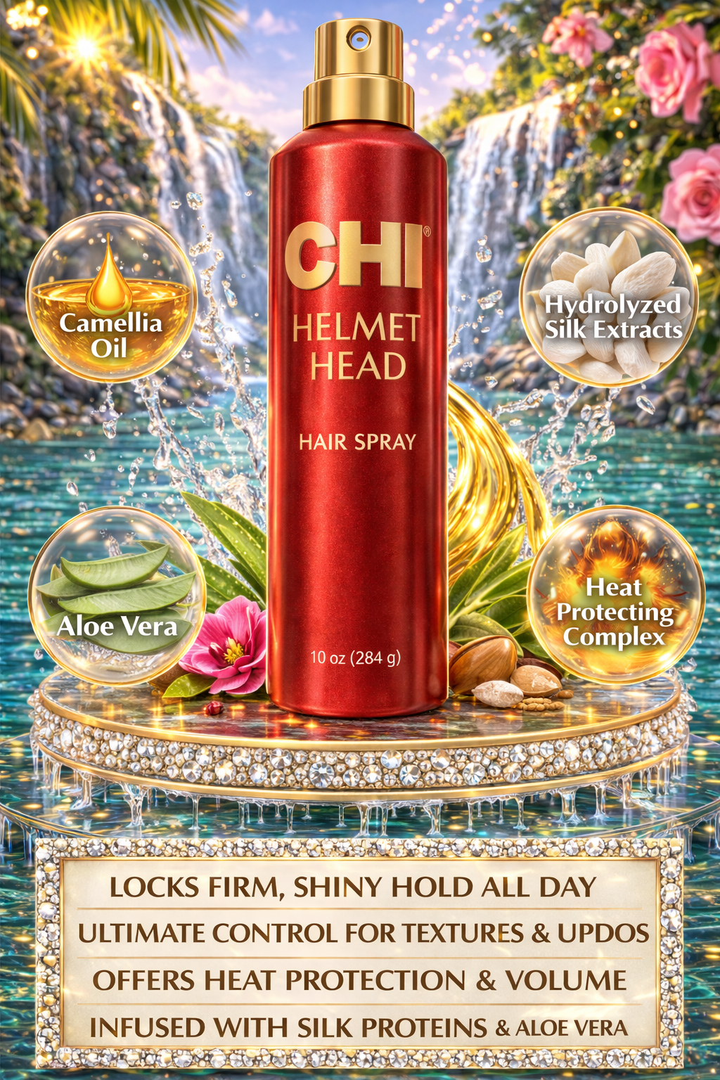 Chi Helmet Head Hair Spray 10 oz