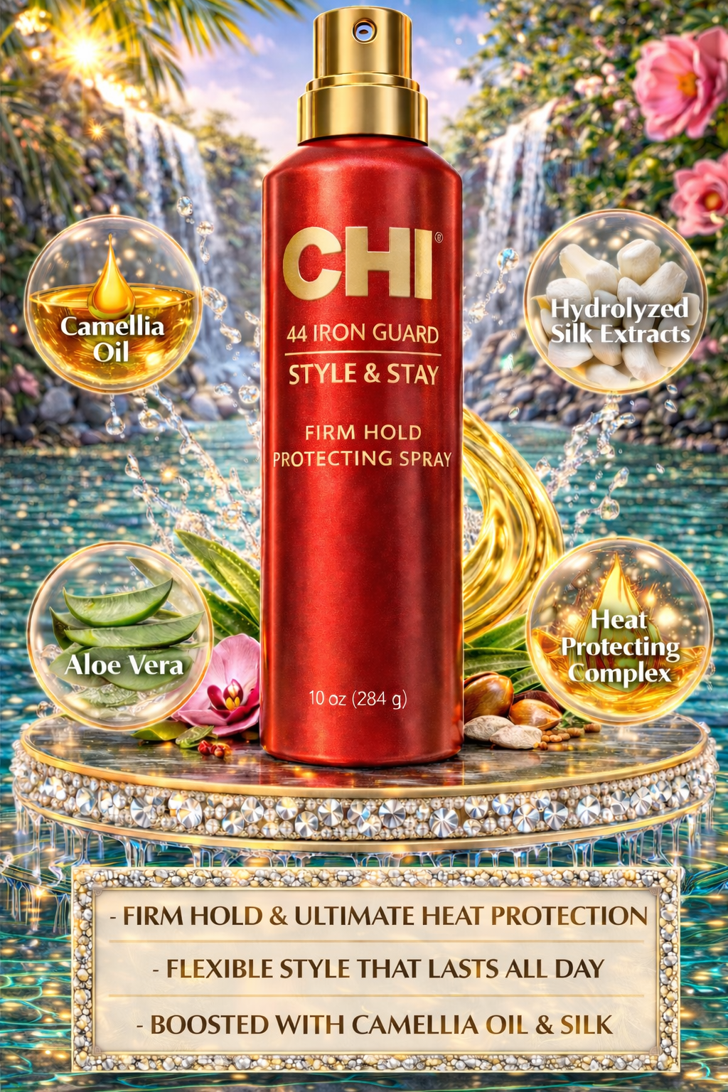 Chi 44 Iron Guard Style & Stay Firm Hold Protecting Spray 10 oz