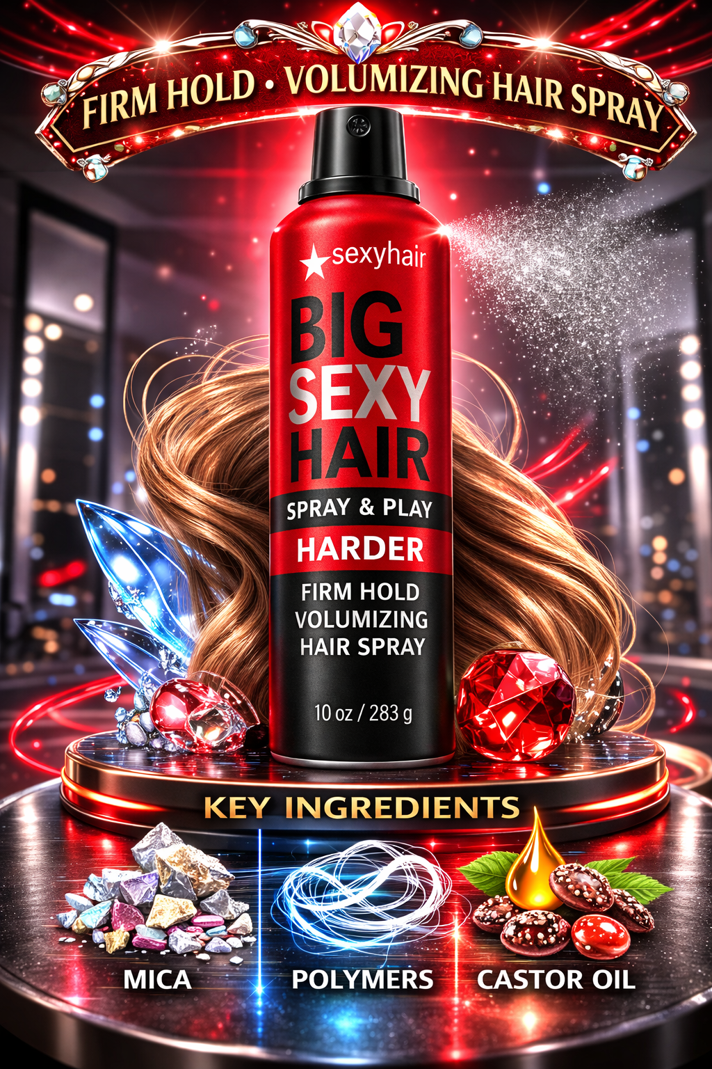 Sexy Hair Big Sexy Hair Spray And Play Harder Firm Hold Volumizing Hair Spray 10 oz