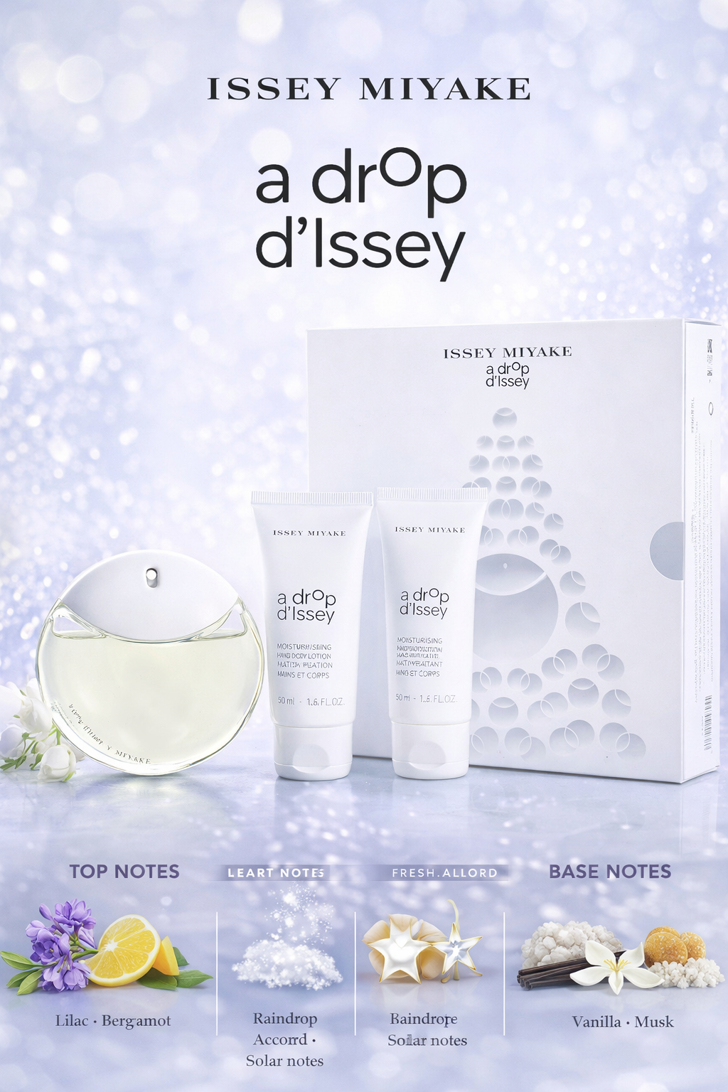 A Drop d'Issey Eau De Parfum Spray 1.7 oz & Hand Cream 1.7 oz X2
