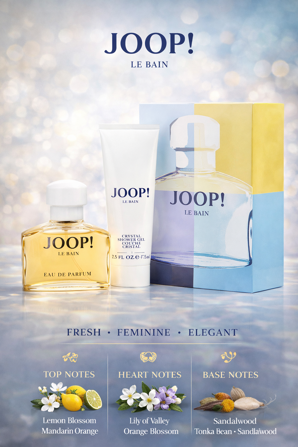 Joop! Le Bain Eau De Parfum Spray 1.35 oz & Shower Gel 2.5 oz