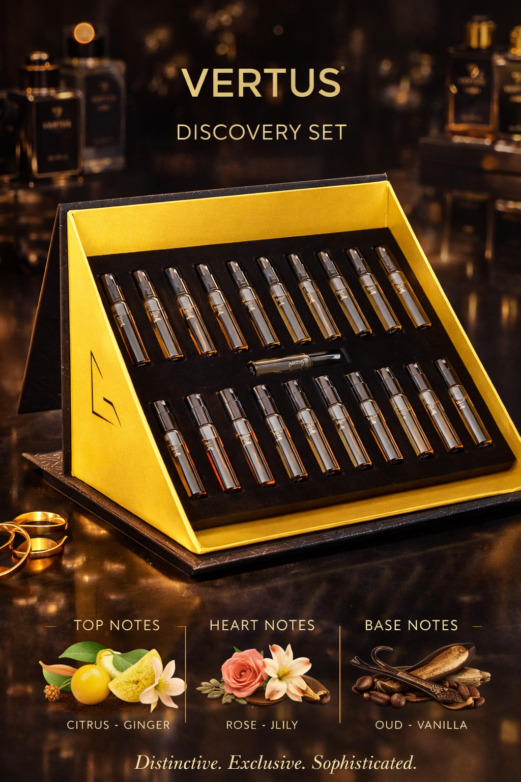 Vertus Variety Discovery Set: Eau De Parfum Spray 0.07 oz Vials X 21