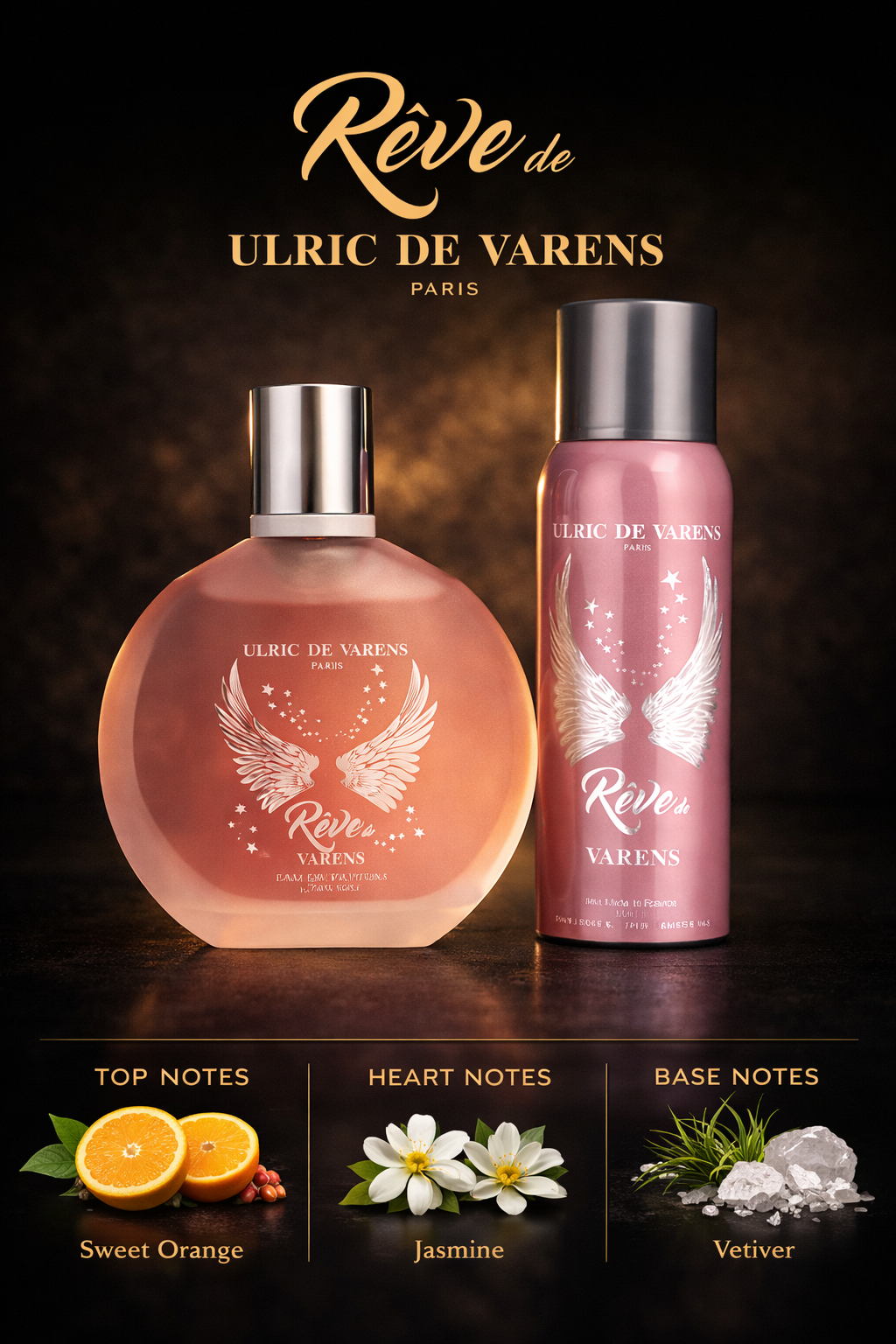 Reve De Varens Eau De Parfum Spray 1.7 oz & Deodorant Spray 4.2 oz