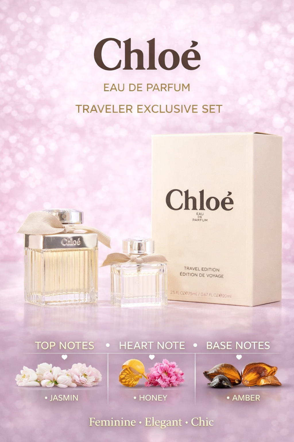 Chloe Eau De Parfum Spray 2.5 oz & Eau De Parfum Spray 0.67 oz (Travel Offer)