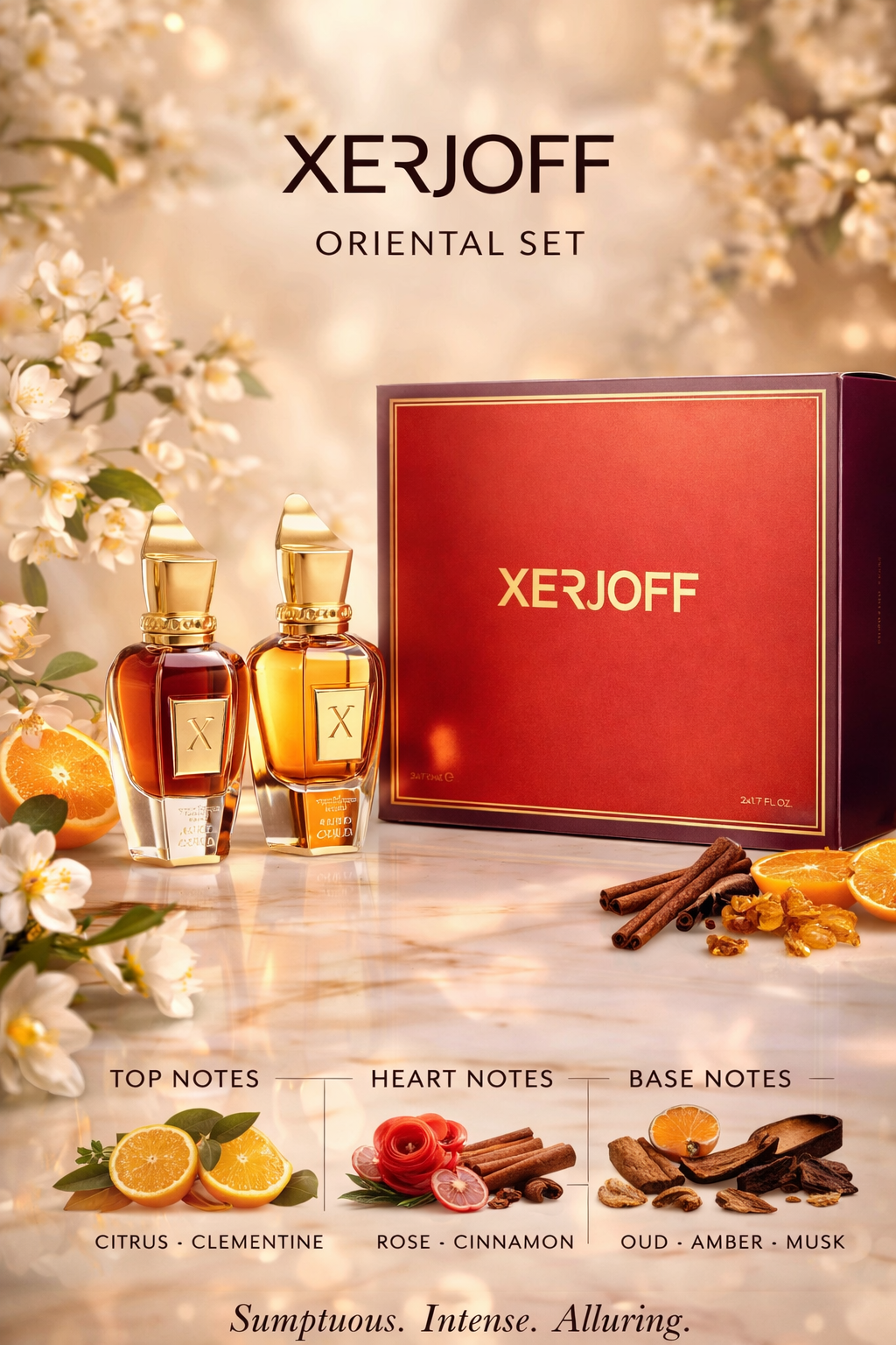 Xerjoff Perfume Set Set -Amber Gold & Rose Gold And Both Are Eau De Parfum Spray 1.7 oz