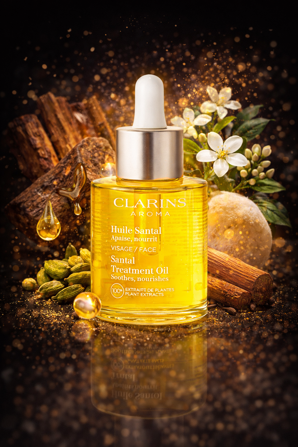 Clarins women Face Treatment Oil - Santal (For Dry Skin) 30ml/1oz