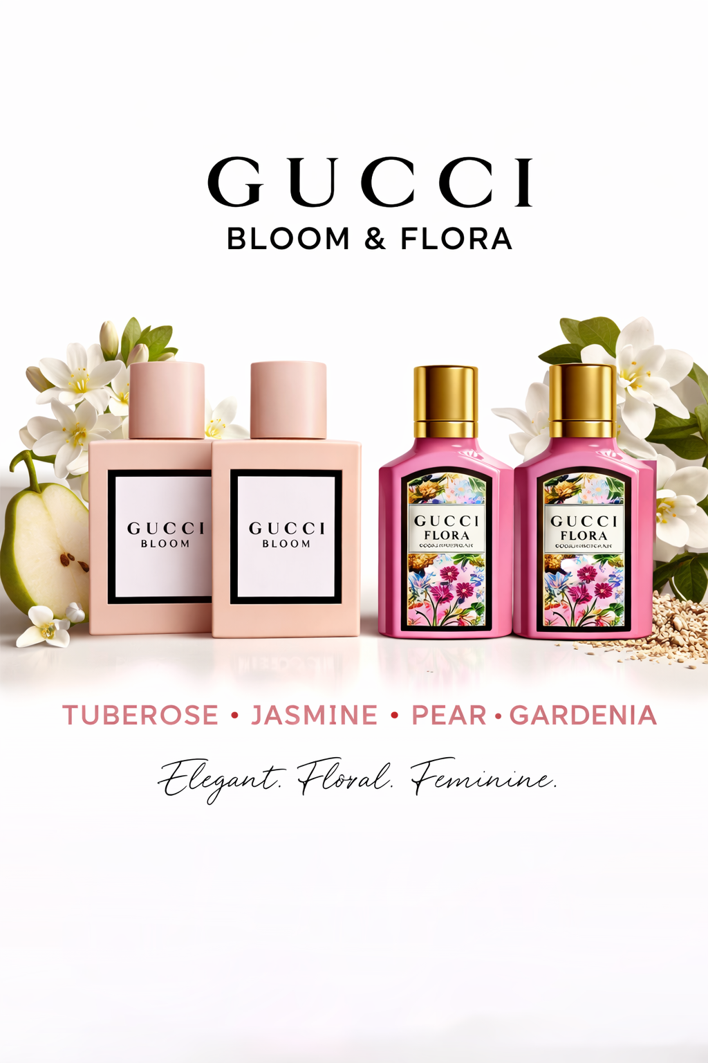 Gucci Variety women 4 Piece Mini Variety With Gucci Bloom X 2 & Gucci Flora Gorgeous Gardenia X 2 And All Are Eau De Parfum 0.16 oz Mini