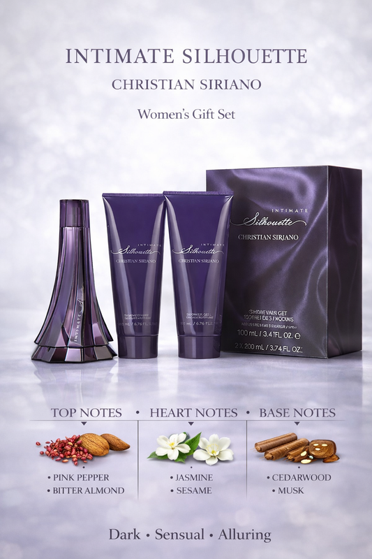 Christian Siriano Intimate Silhouette Set -Eau De Parfum Spray 3.4 oz & Body Lotion 6.7 oz & Shower Gel 6.7 oz