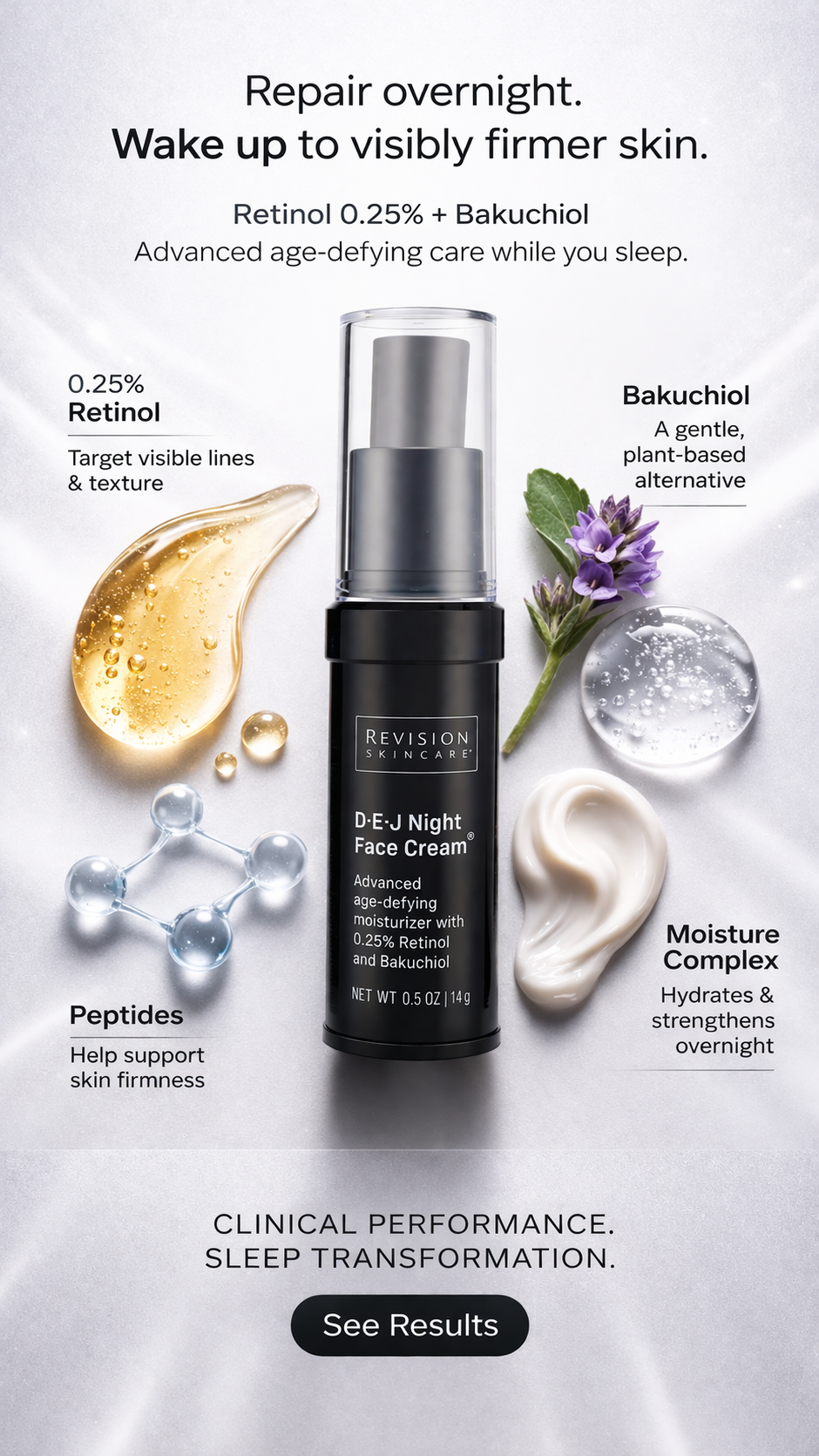Revision Skincare women D·E·J Night Face Cream 14g/0.5oz