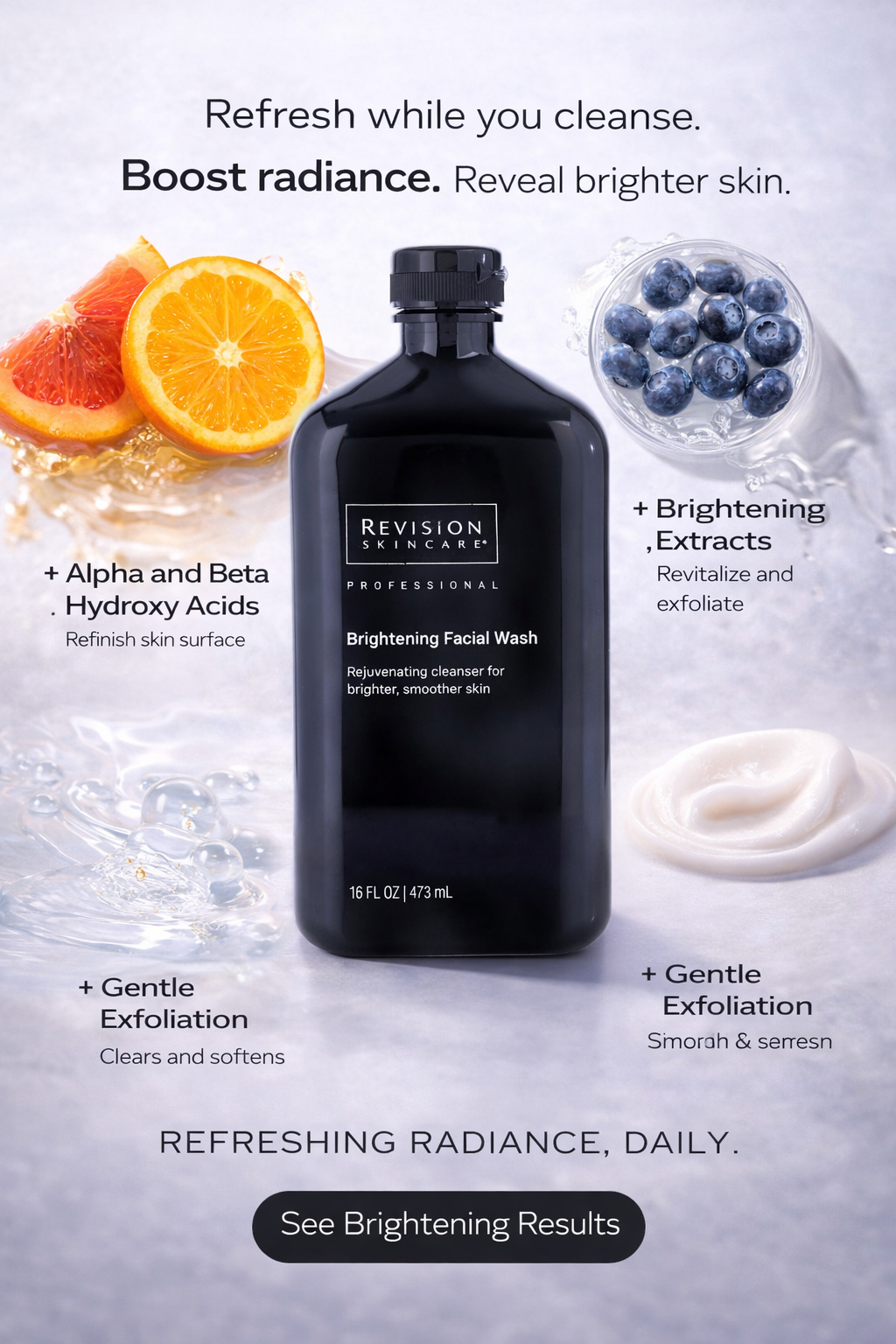 Revision Skincare unisex Brightening Facial Wash 473ml/16oz