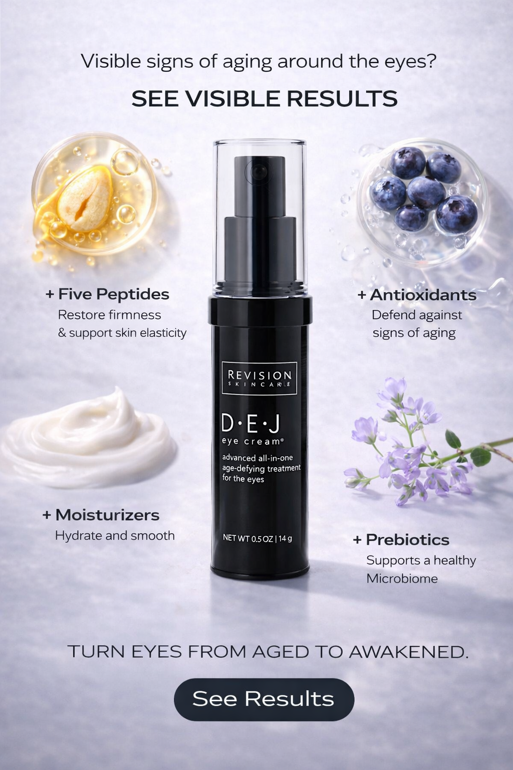 Revision Skincare unisex D.E.J Eye Cream W/Pump 14ml/0.5oz
