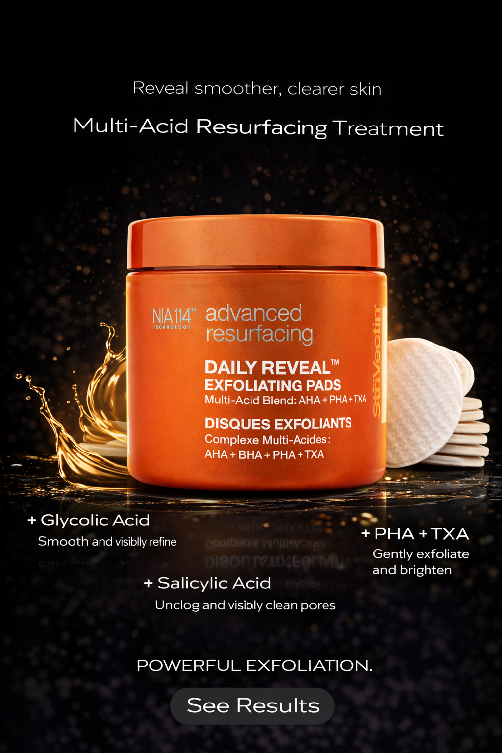 StriVectin Exfoliating Pads Daily Reveal Exfoliating Pads 60ct