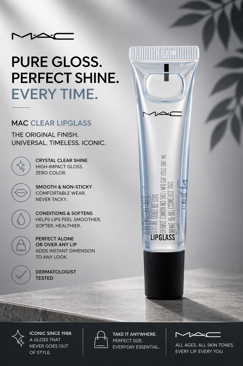 Mac women Clear Lip Glass 15ml/0.5g