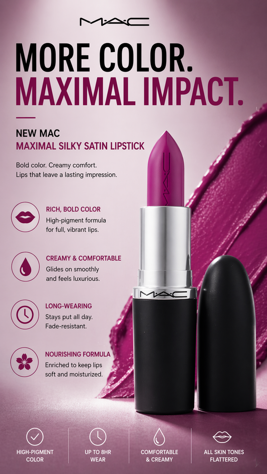Mac women Macximal Silky Satin Lipstick # Pink 3g/0.1oz
