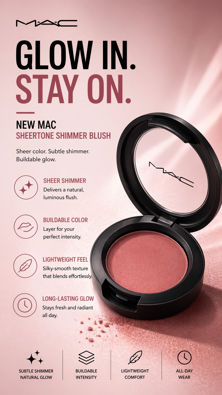 Mac women Sheertone Shimmer Blush Peachtwist 6g/0.21oz